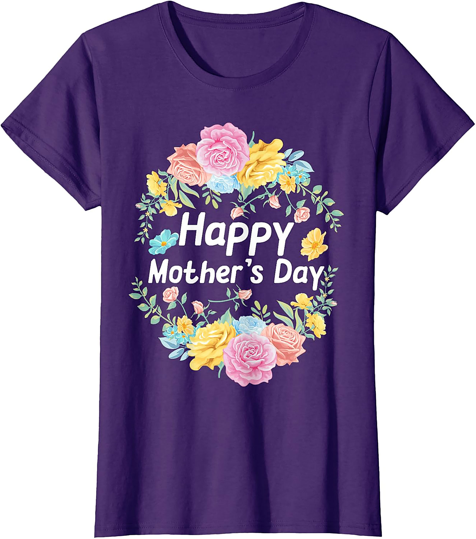 Happy Mother's Day Floral T-Shirt Soft Cotton Gift Tee