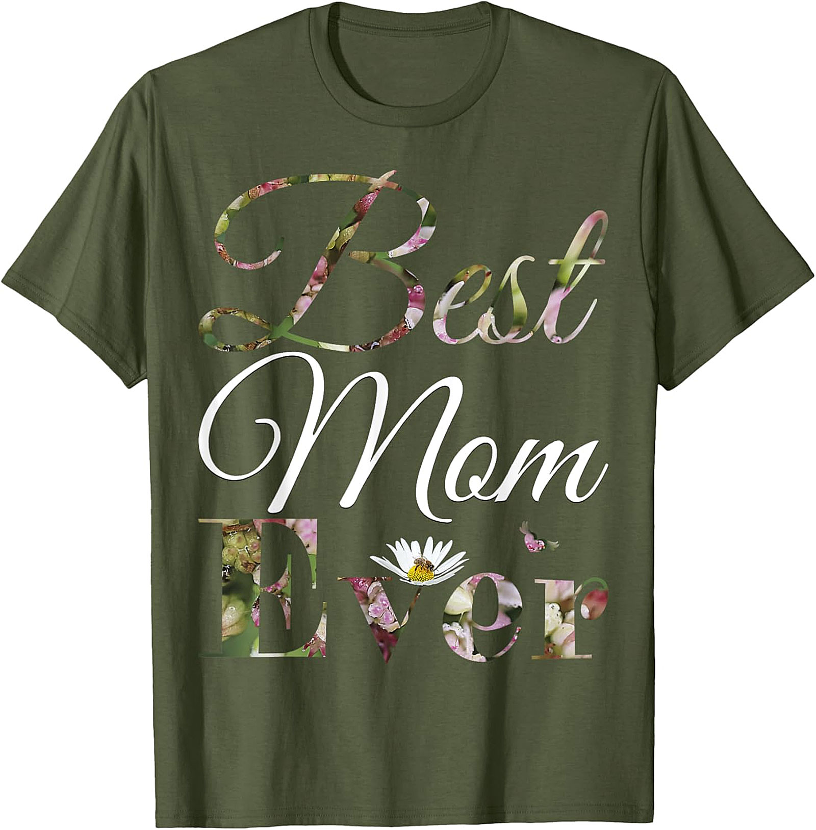  Best Mom Ever Floral T-shirt Soft Cotton Mother's Day Gift