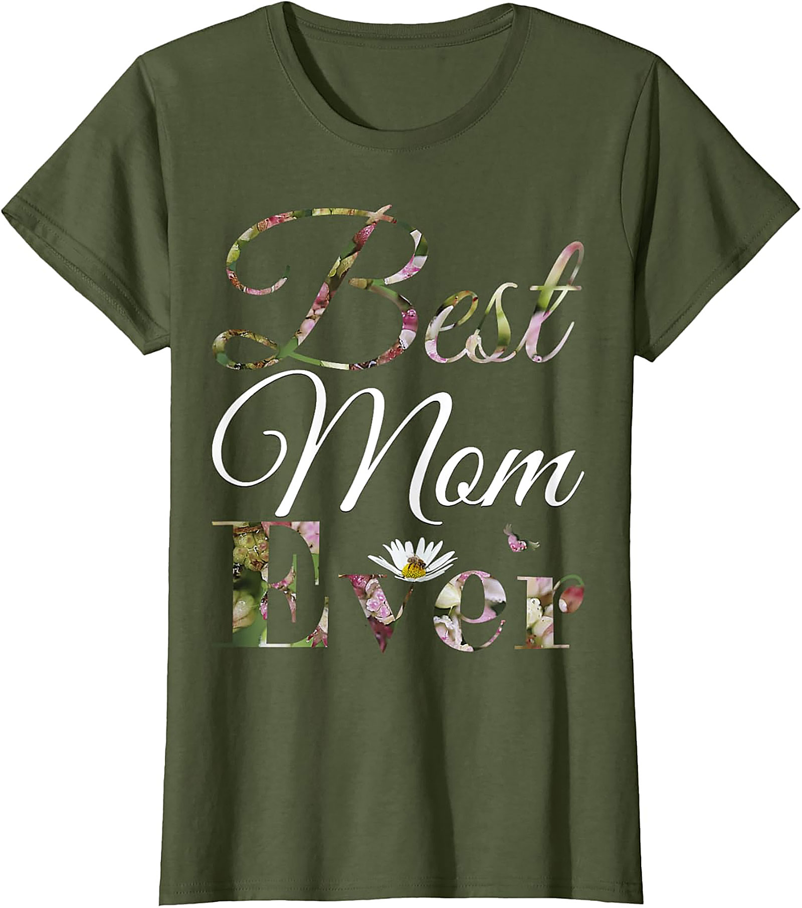  Best Mom Ever Floral T-shirt Soft Cotton Mother's Day Gift