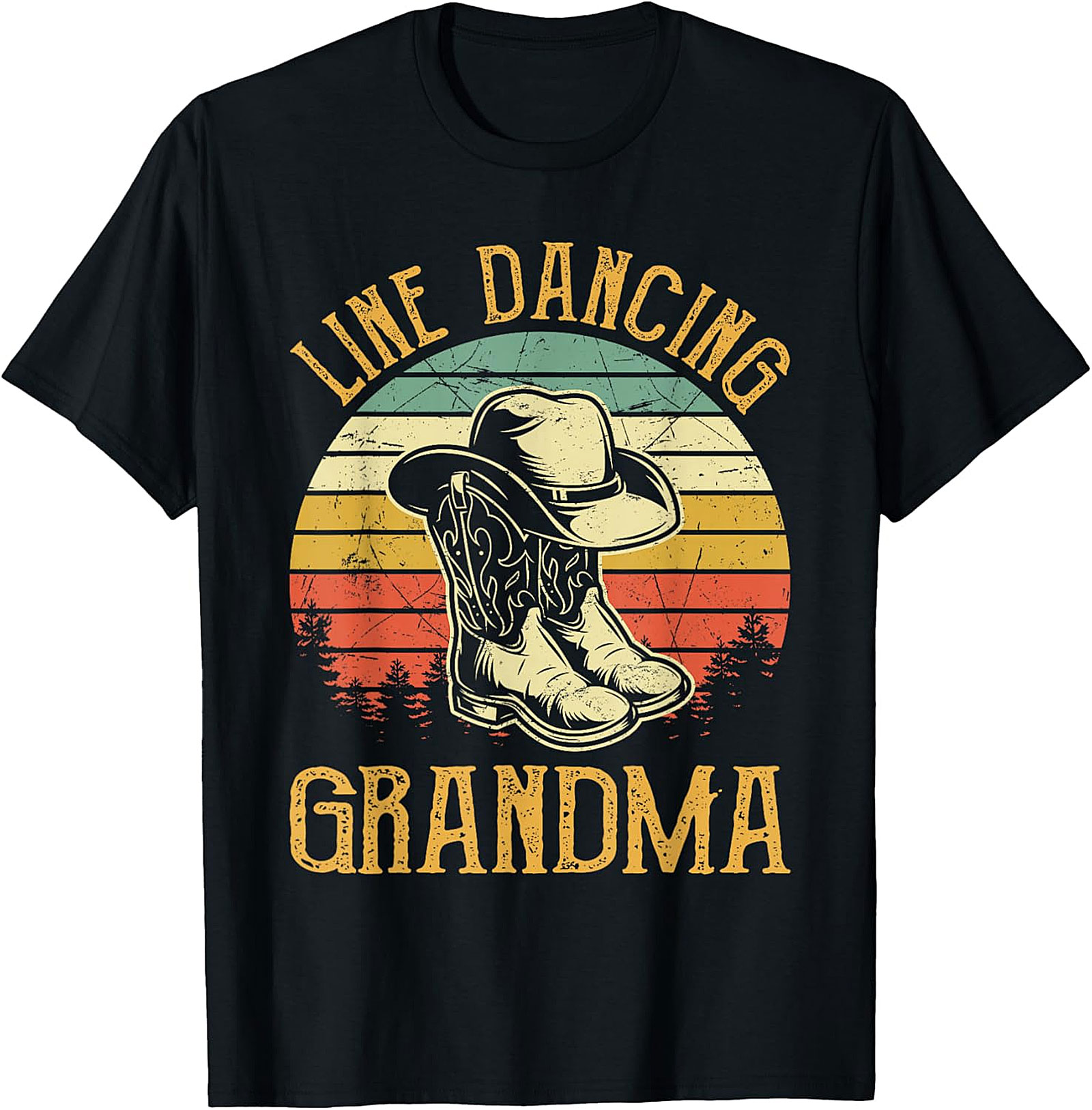 Line Dancing Grandma T-Shirt | Vintage Retro Western Tee