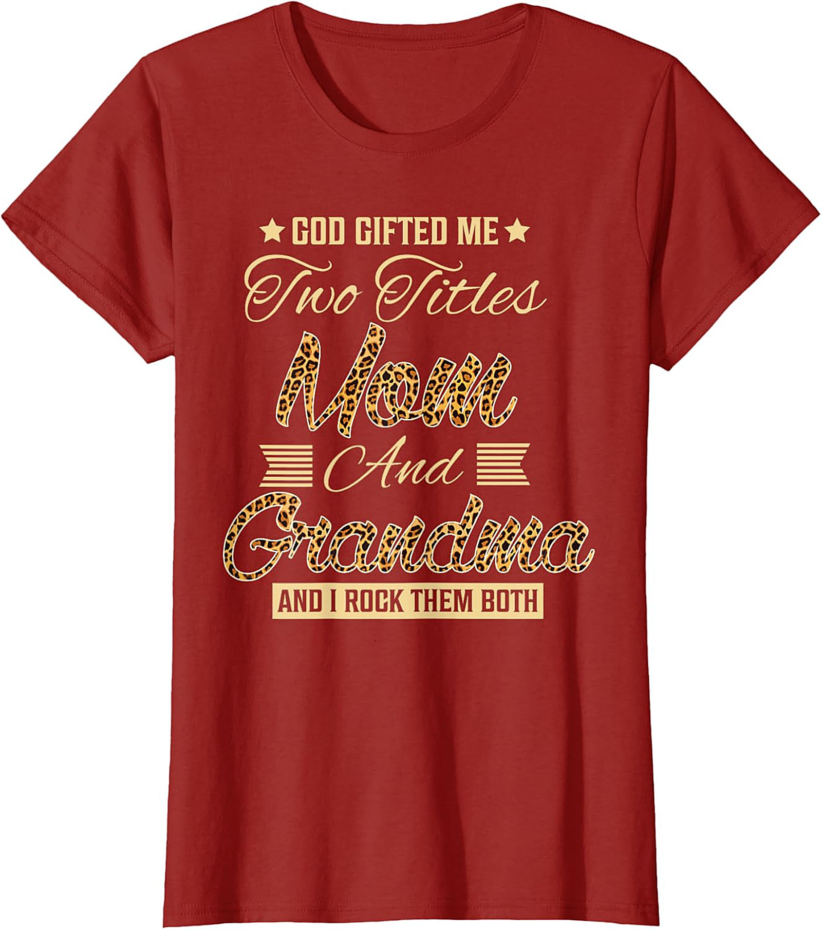  Mom and Grandma T-shirt | God Gifted Me Leopard Print Tee