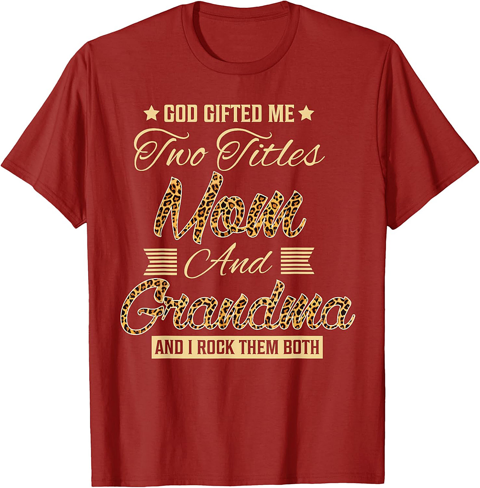  Mom and Grandma T-shirt | God Gifted Me Leopard Print Tee