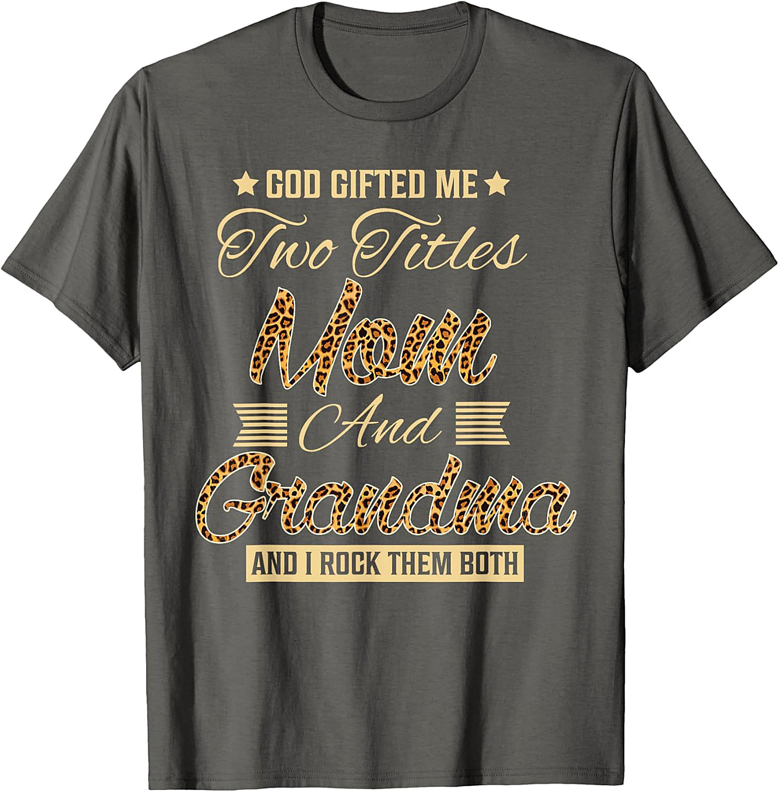  Mom and Grandma T-shirt | God Gifted Me Leopard Print Tee