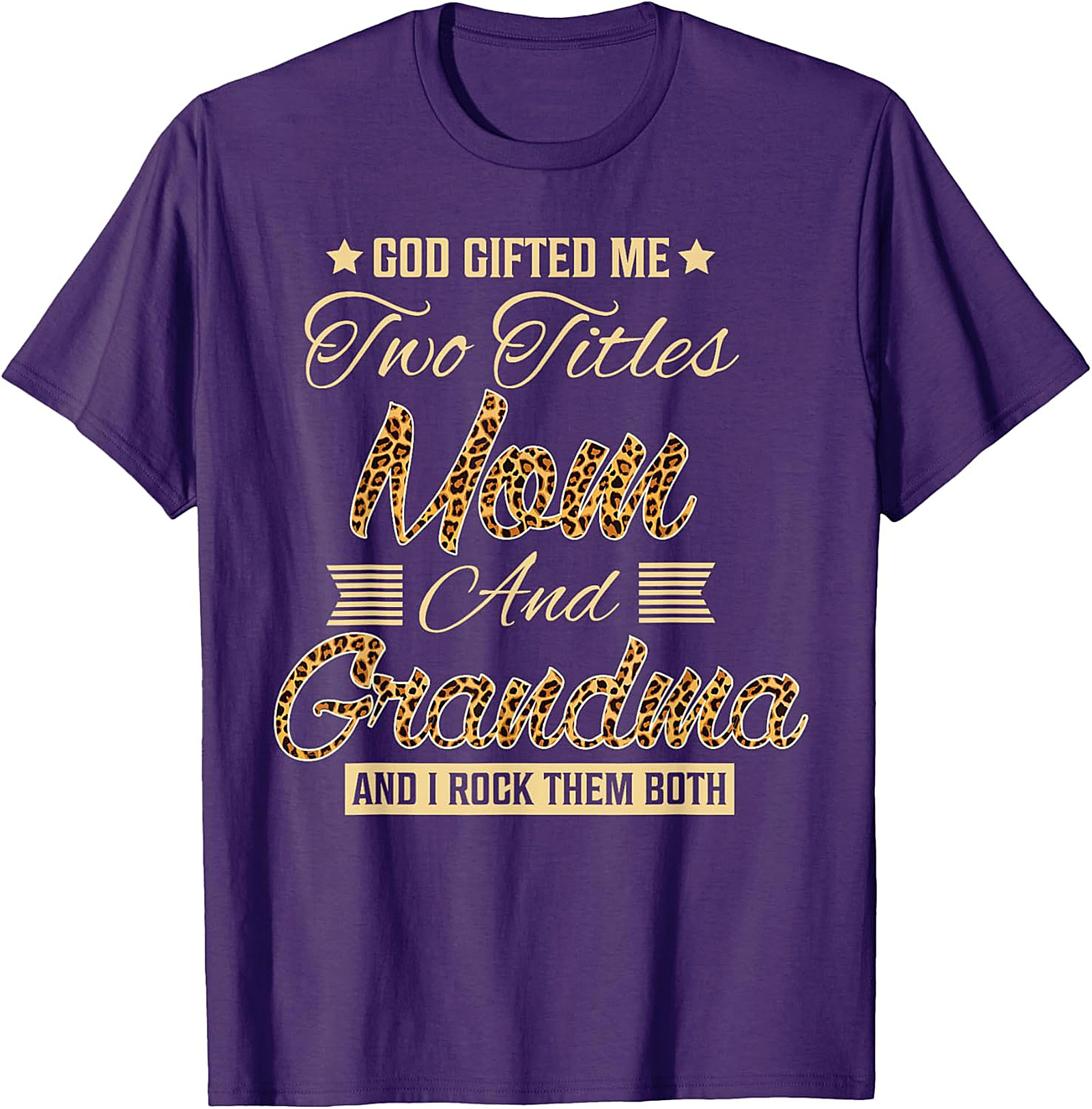  Mom and Grandma T-shirt | God Gifted Me Leopard Print Tee
