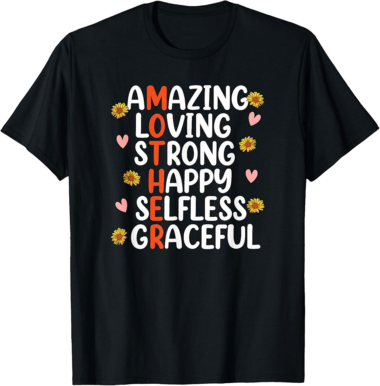 Mother Acrostic T-shirt Inspirational Sunflower Gift Tee