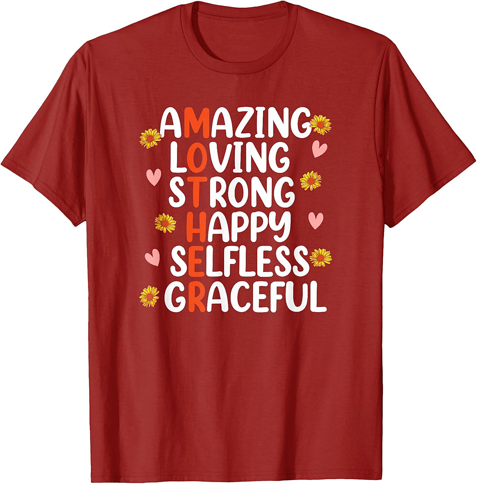 Mother Acrostic T-shirt Inspirational Sunflower Gift Tee