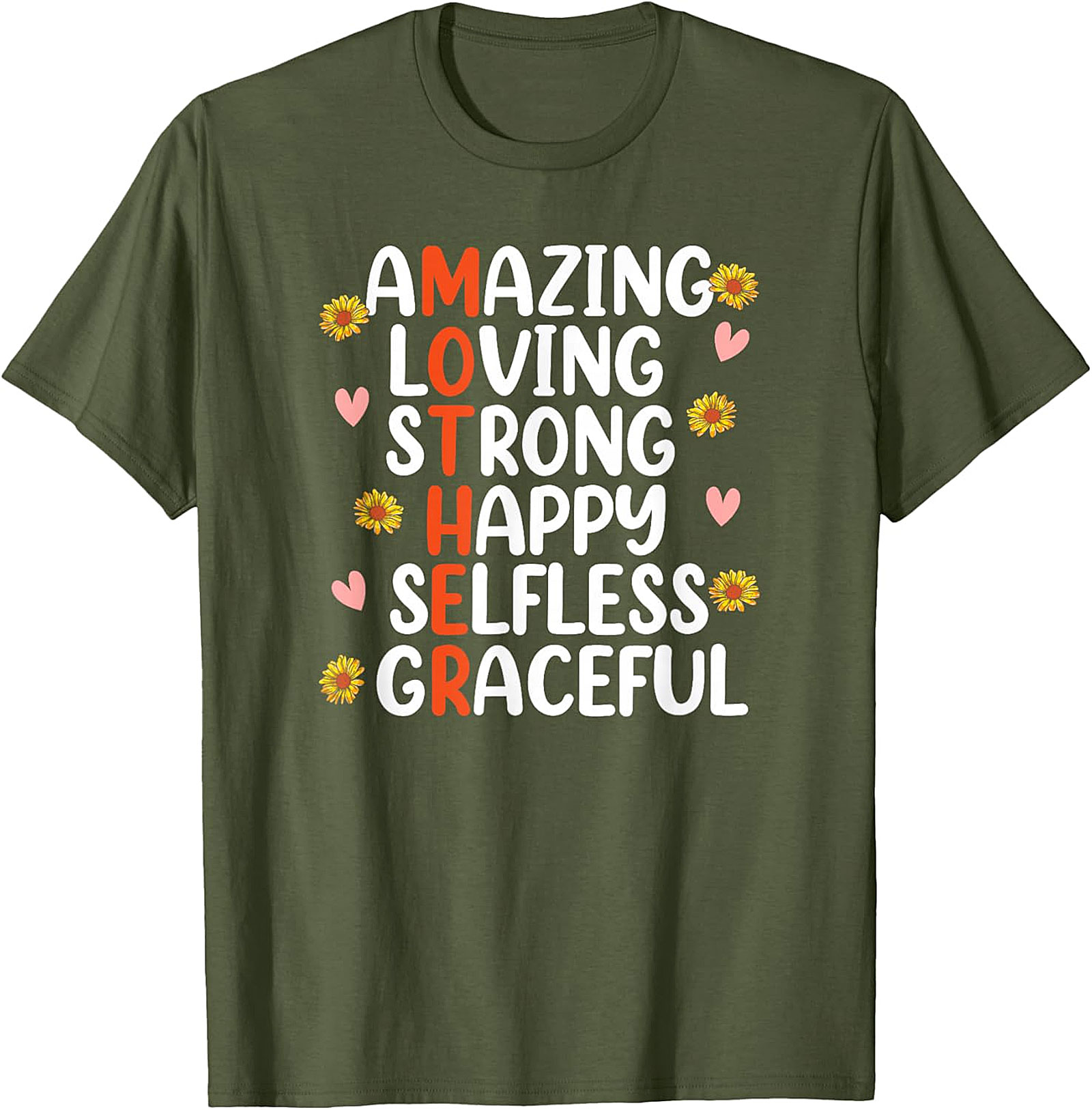 Mother Acrostic T-shirt Inspirational Sunflower Gift Tee