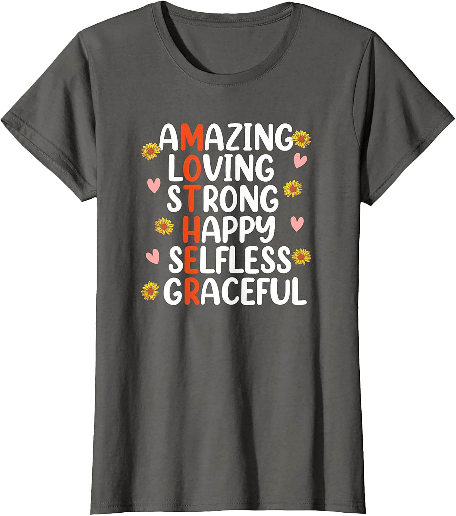 Mother Acrostic T-shirt Inspirational Sunflower Gift Tee