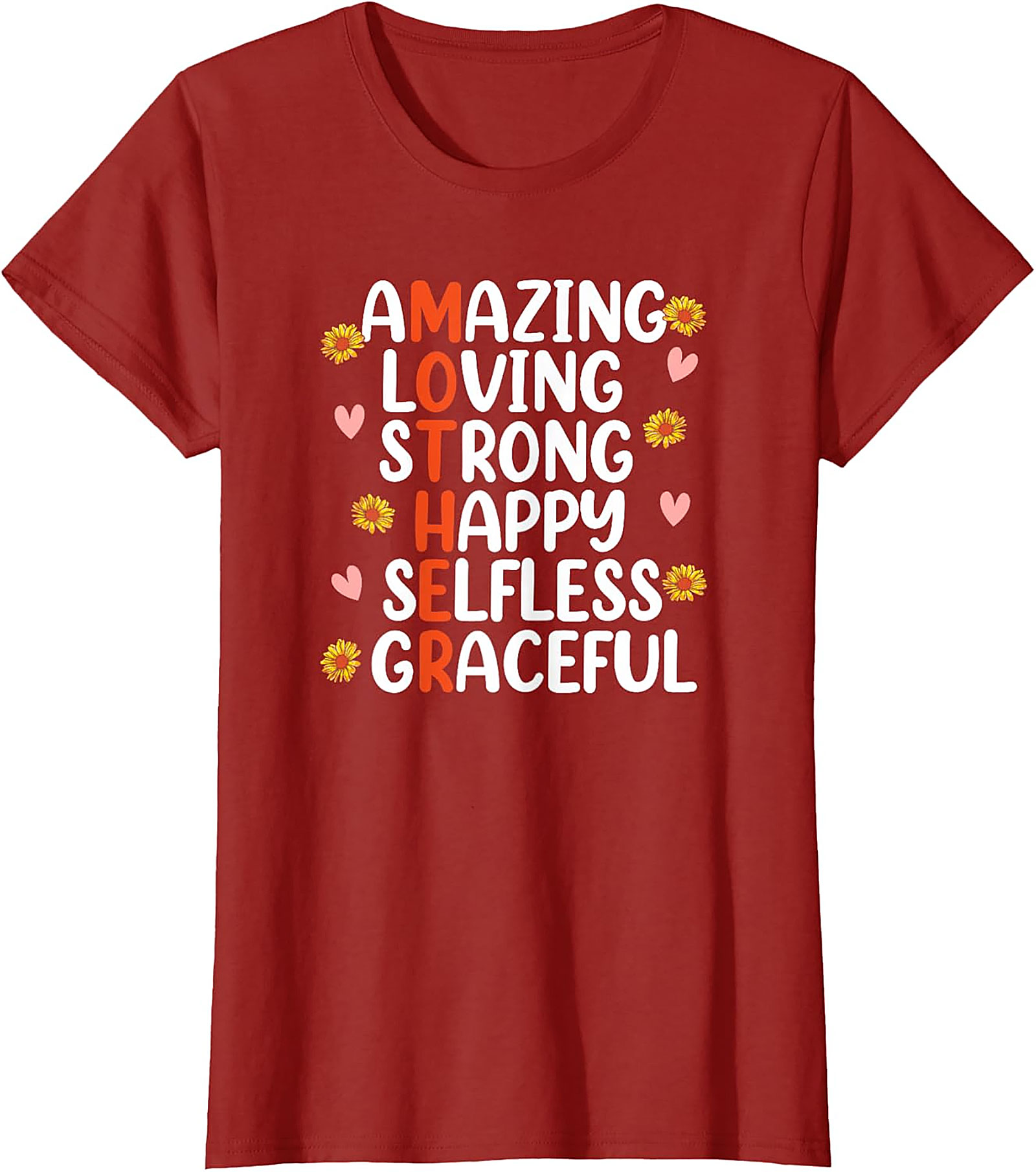 Mother Acrostic T-shirt Inspirational Sunflower Gift Tee