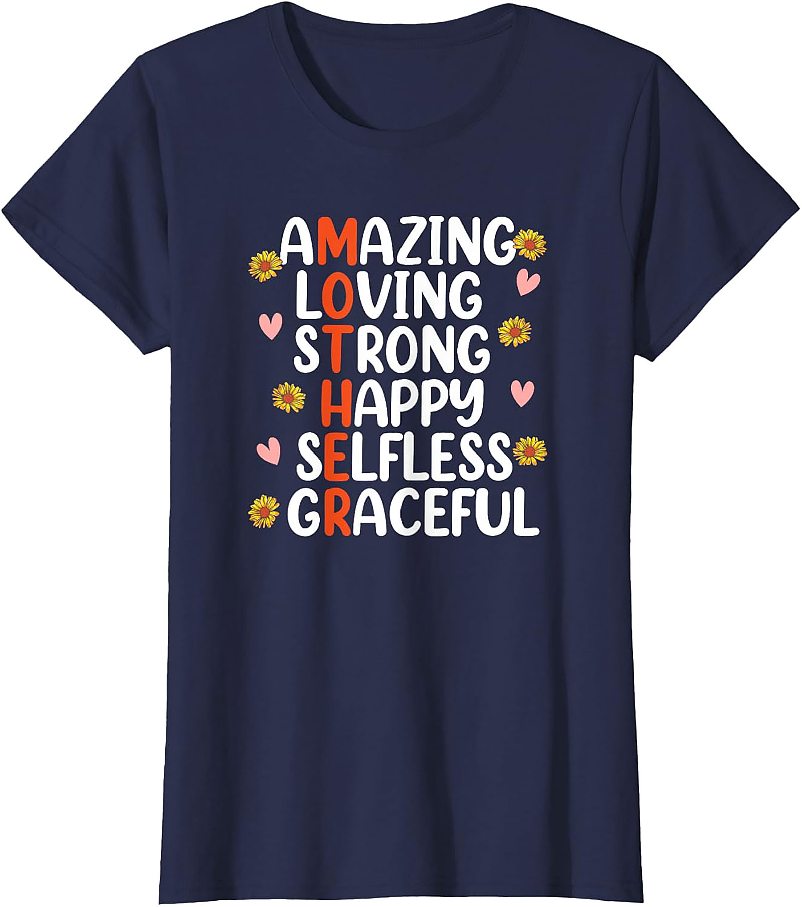 Mother Acrostic T-shirt Inspirational Sunflower Gift Tee