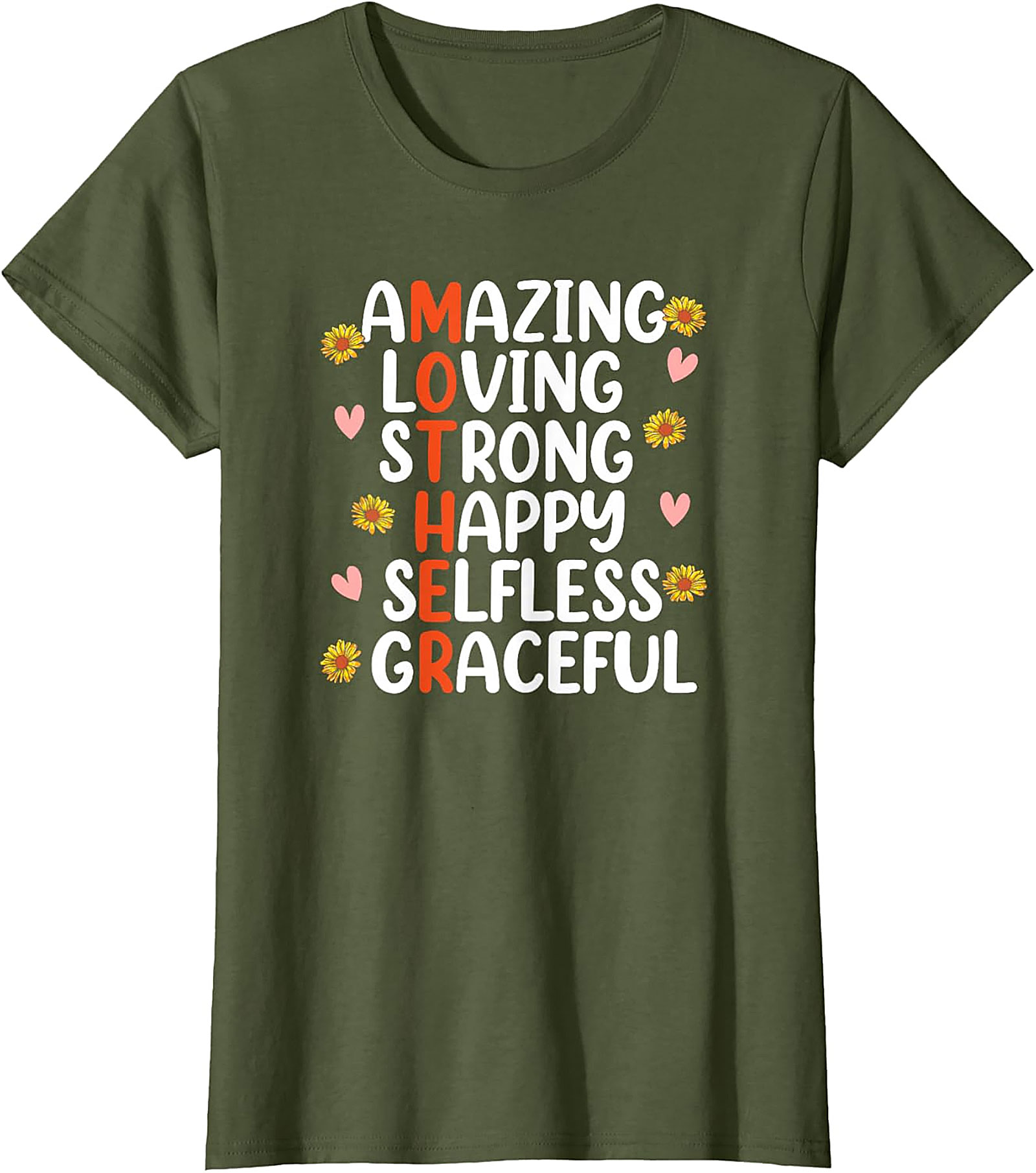 Mother Acrostic T-shirt Inspirational Sunflower Gift Tee