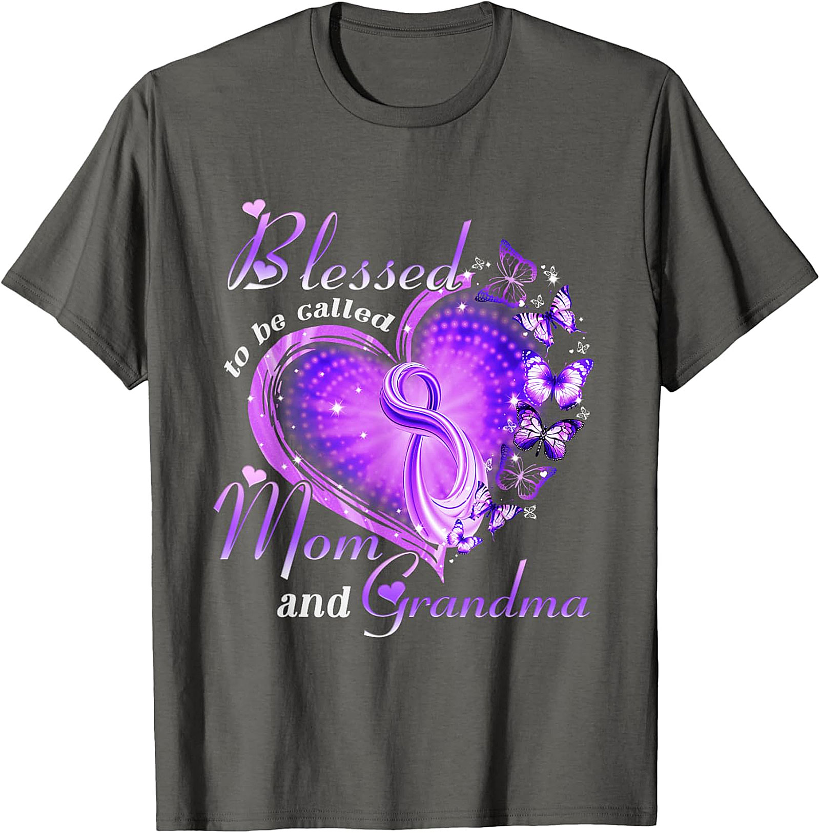 Blessed Mom and Grandma T-Shirt | Purple Butterfly Tee