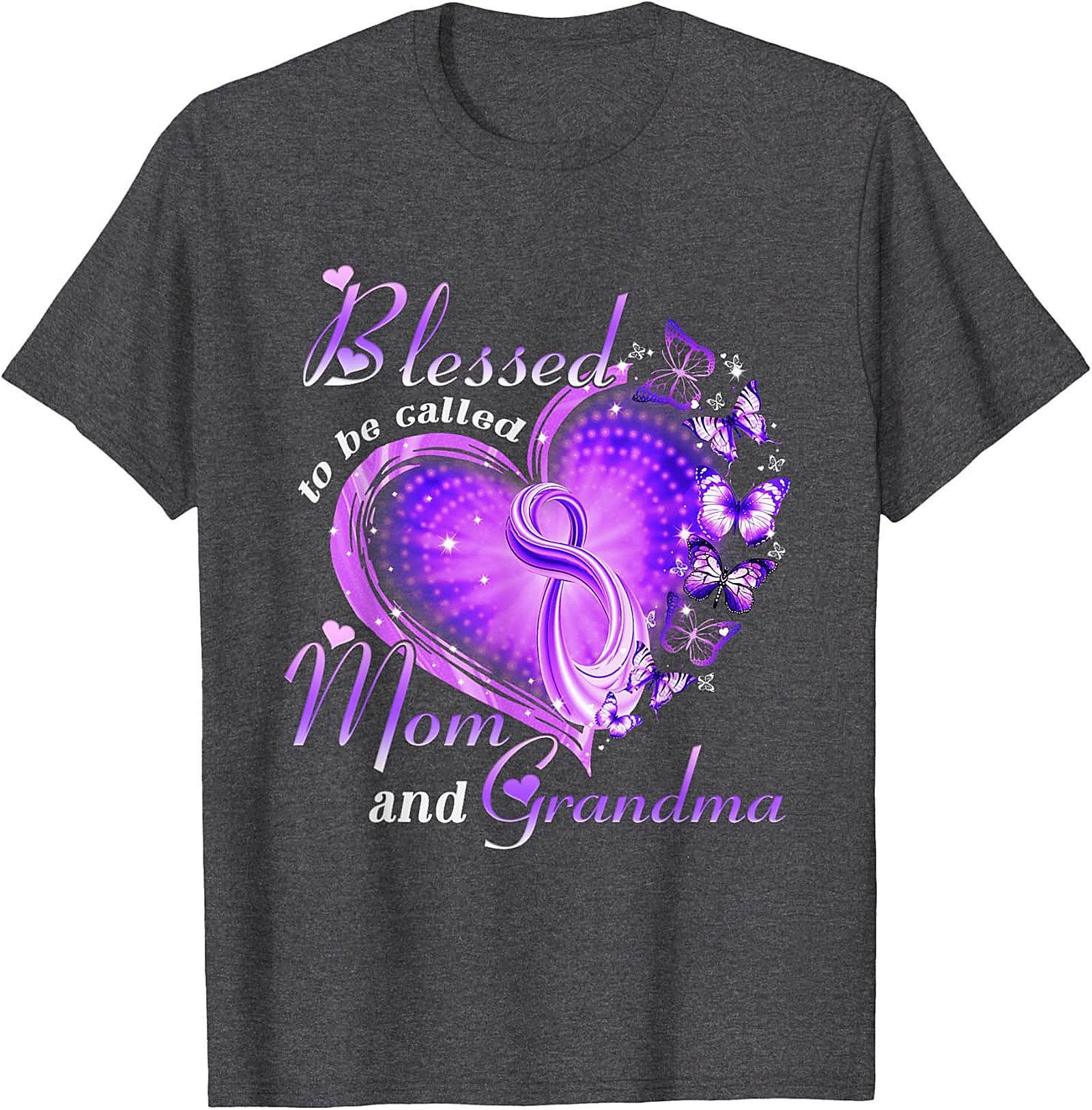 Blessed Mom and Grandma T-Shirt | Purple Butterfly Tee