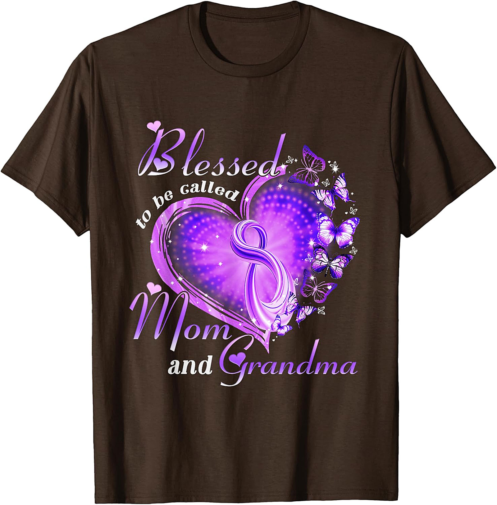 Blessed Mom and Grandma T-Shirt | Purple Butterfly Tee