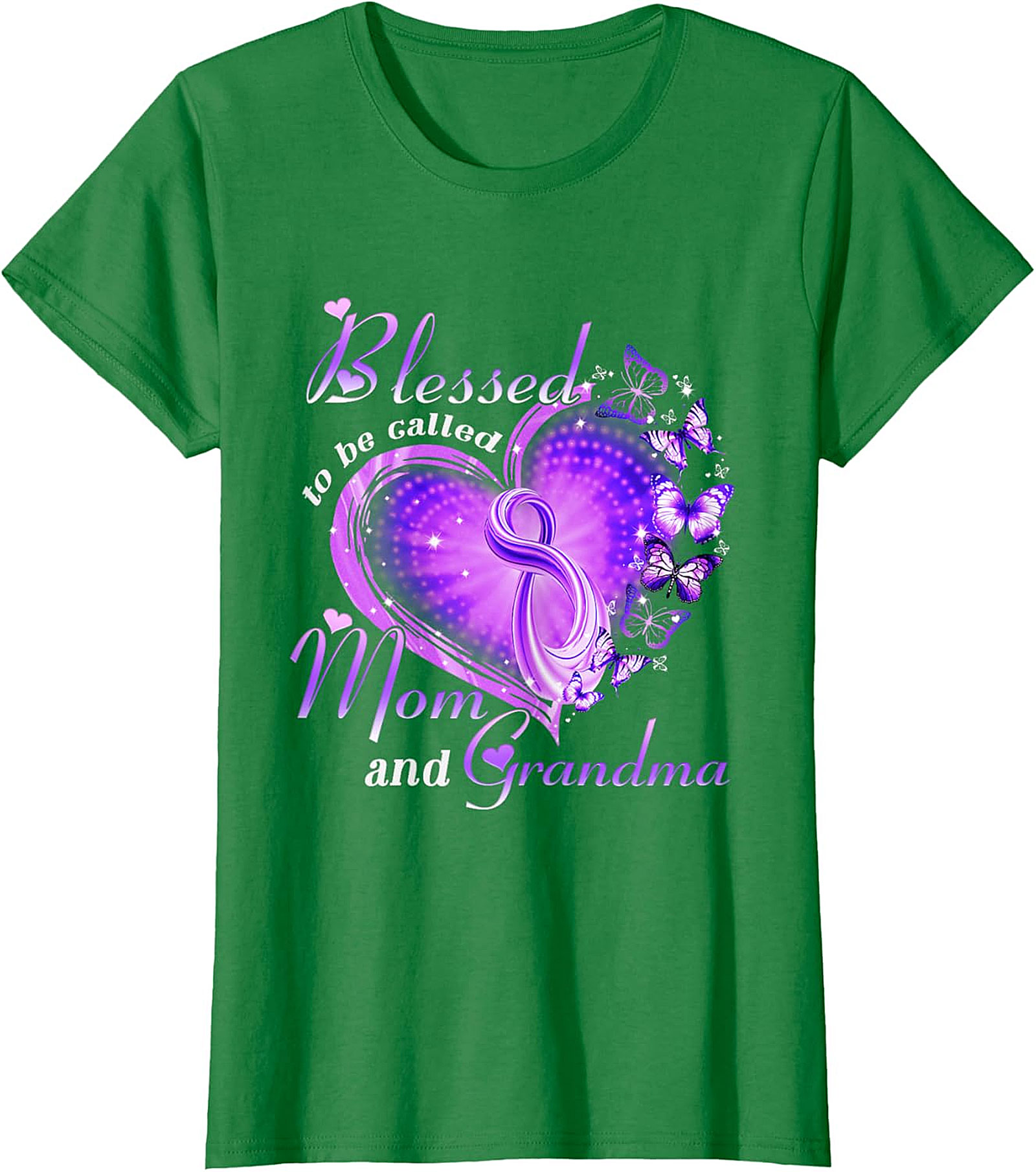Blessed Mom and Grandma T-Shirt | Purple Butterfly Tee