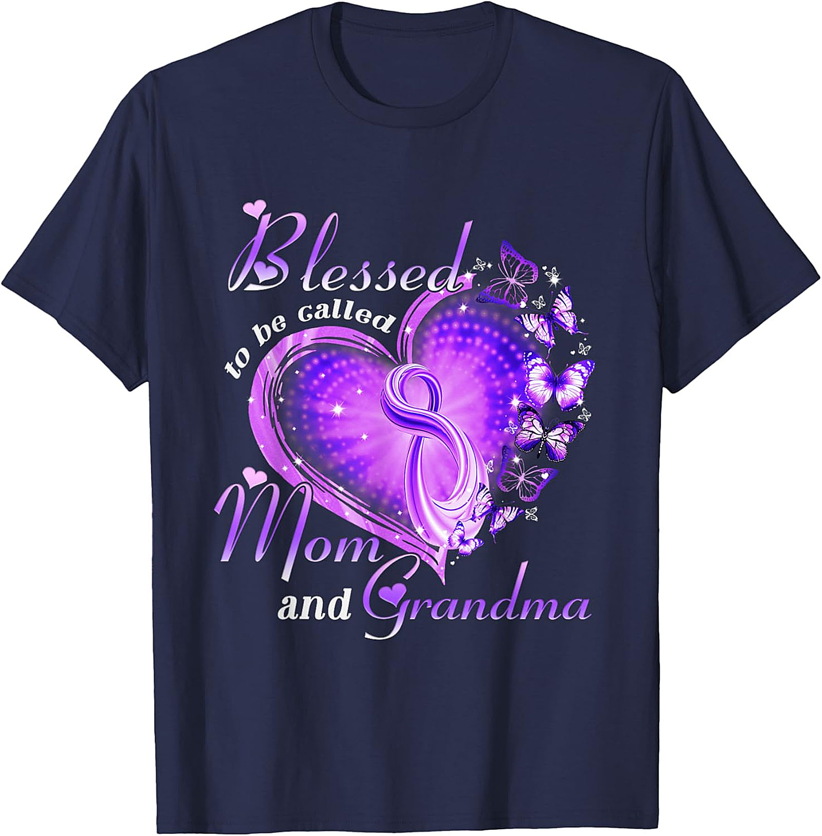 Blessed Mom and Grandma T-Shirt | Purple Butterfly Tee