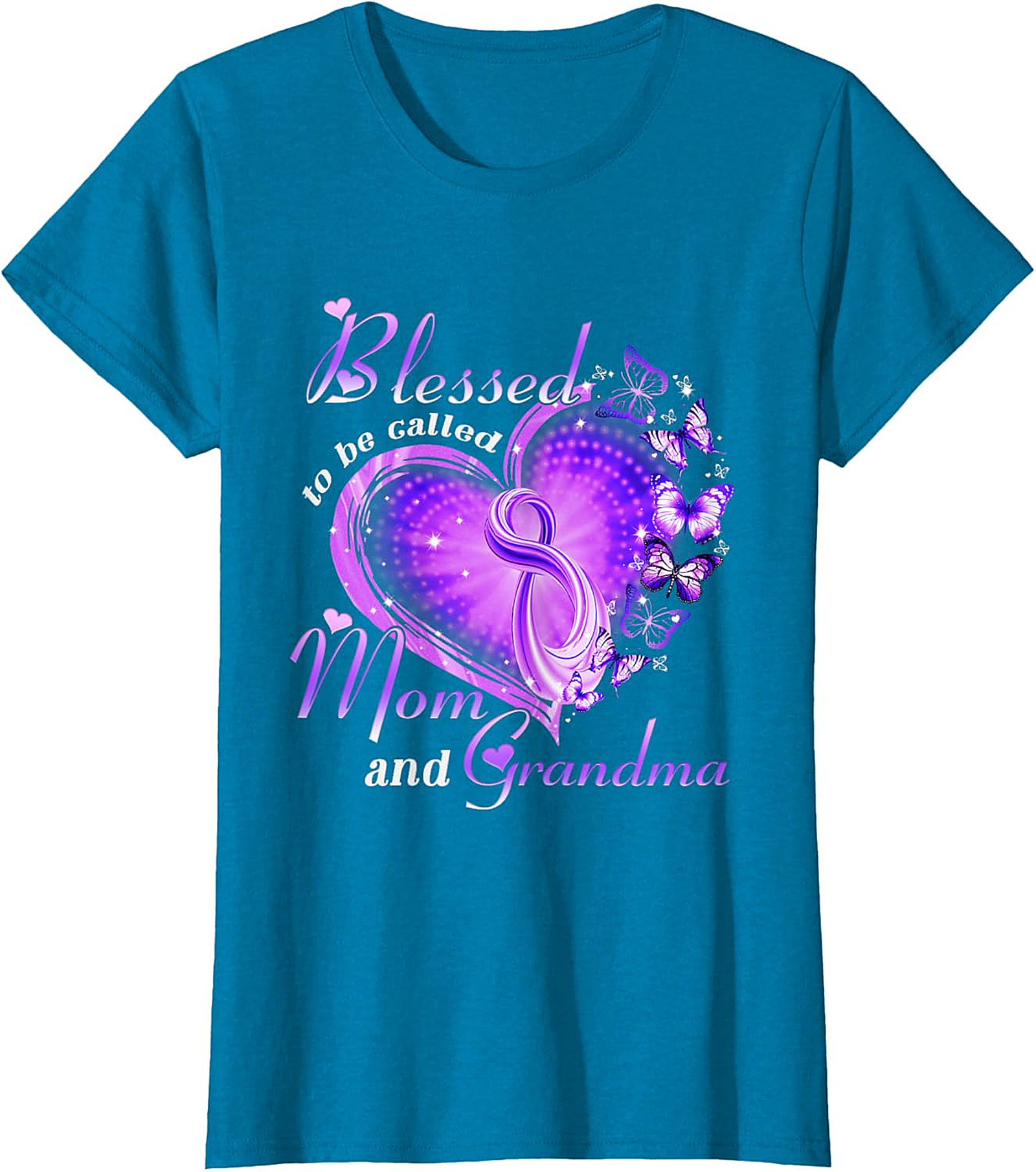Blessed Mom and Grandma T-Shirt | Purple Butterfly Tee