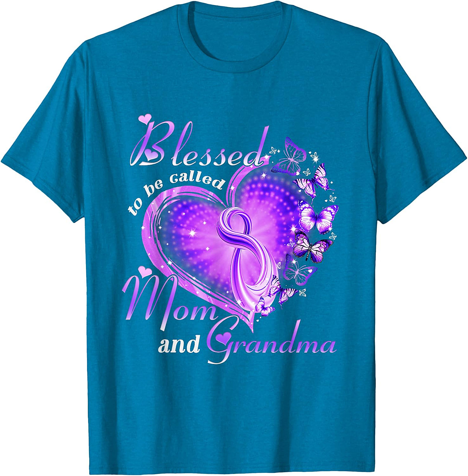 Blessed Mom and Grandma T-Shirt | Purple Butterfly Tee
