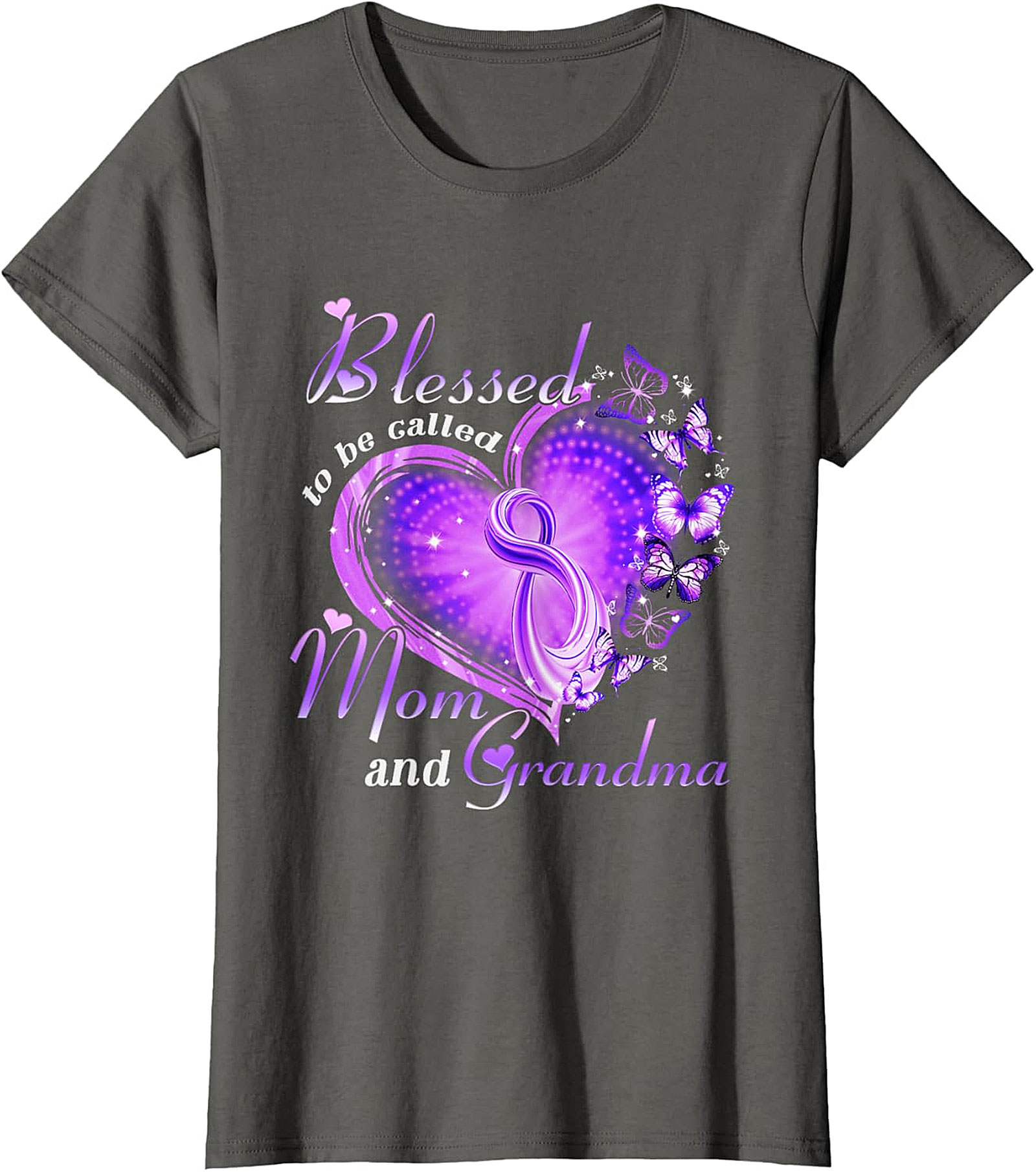 Blessed Mom and Grandma T-Shirt | Purple Butterfly Tee