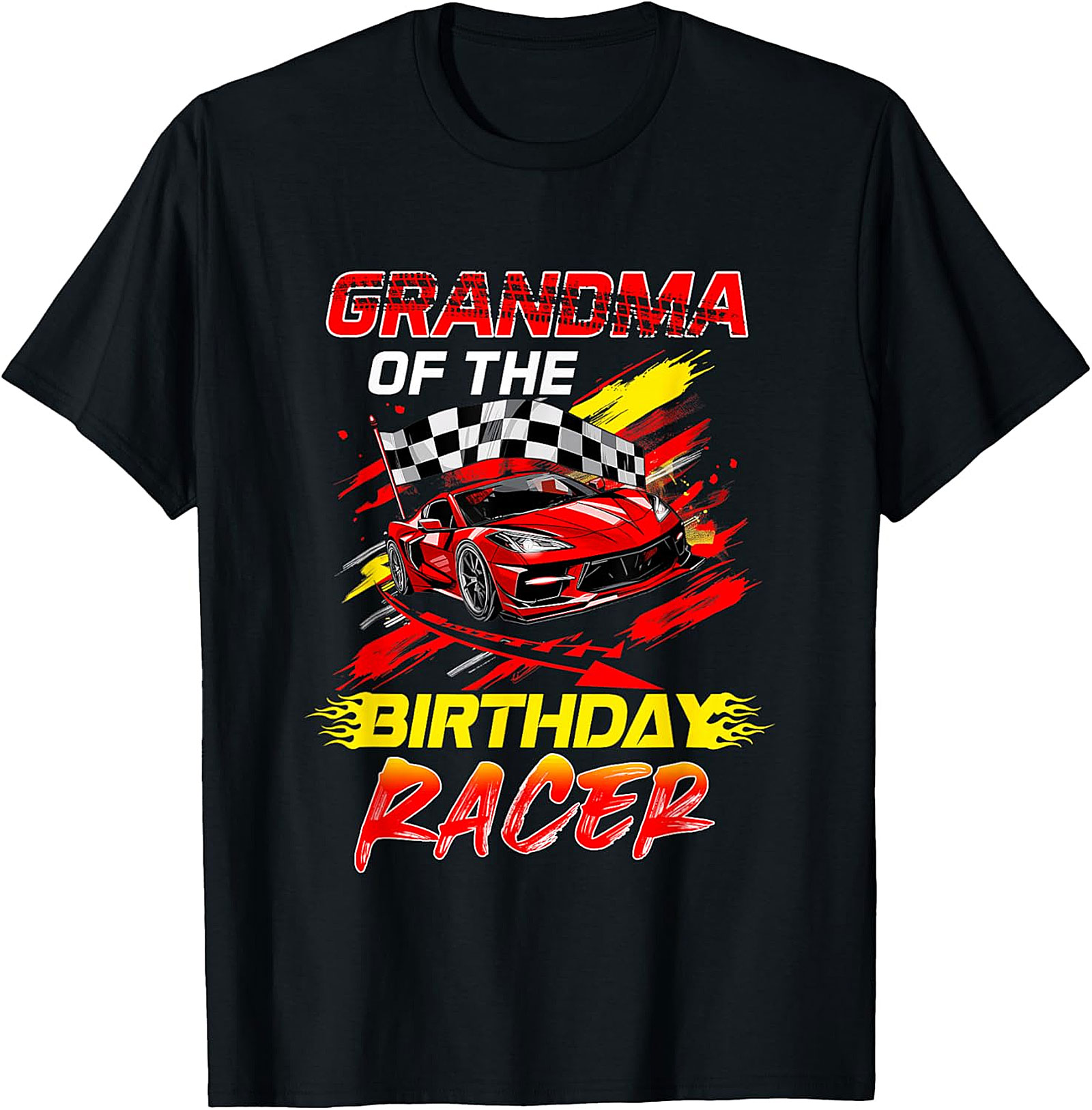 Grandma of the Birthday Racer T-shirt | Racing Graphic Tee