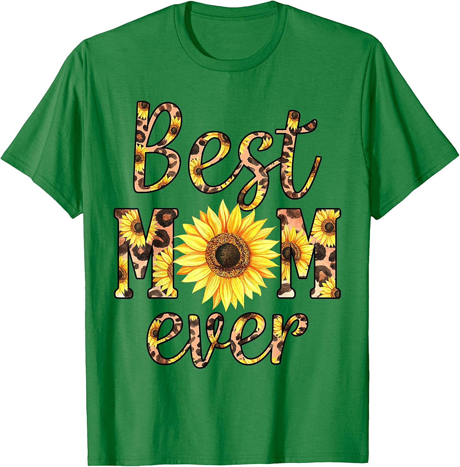 Best Mom Ever Sunflower Leopard T-shirt Gift for Mom