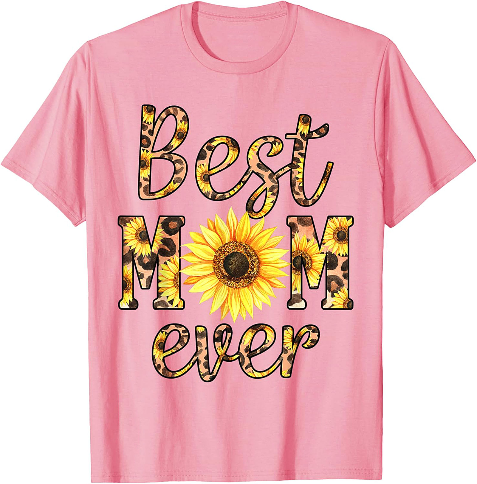 Best Mom Ever Sunflower Leopard T-shirt Gift for Mom