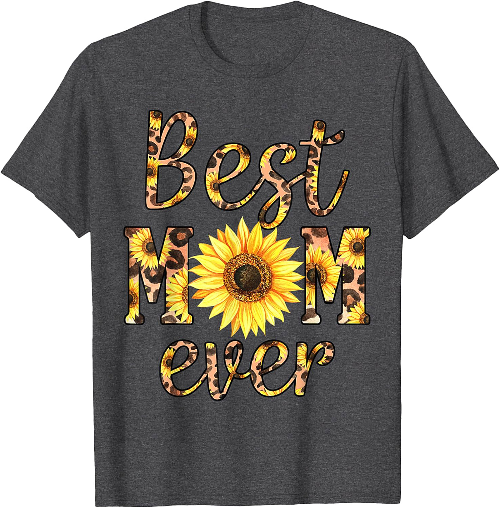 Best Mom Ever Sunflower Leopard T-shirt Gift for Mom