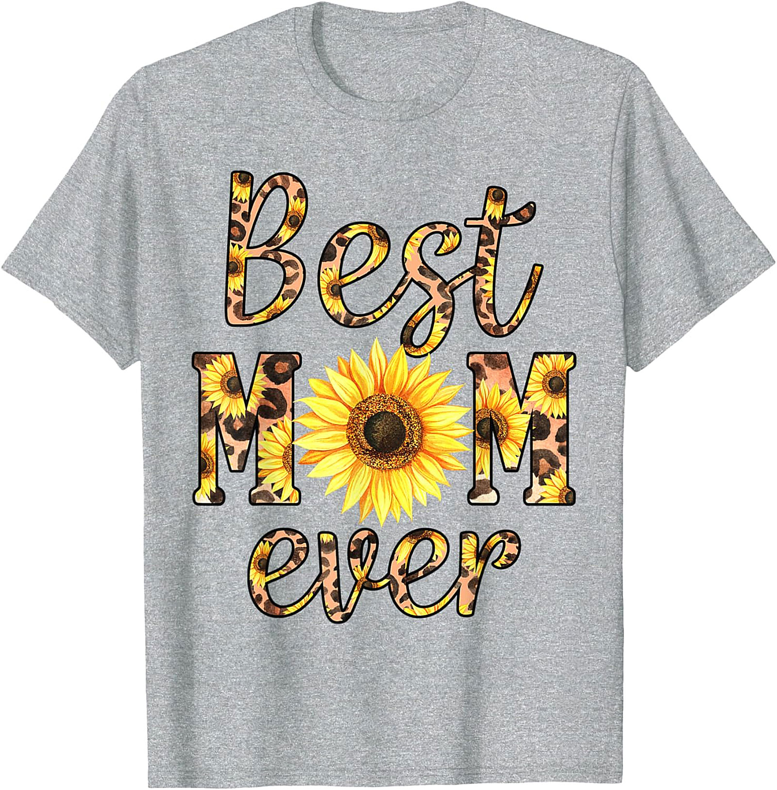 Best Mom Ever Sunflower Leopard T-shirt Gift for Mom
