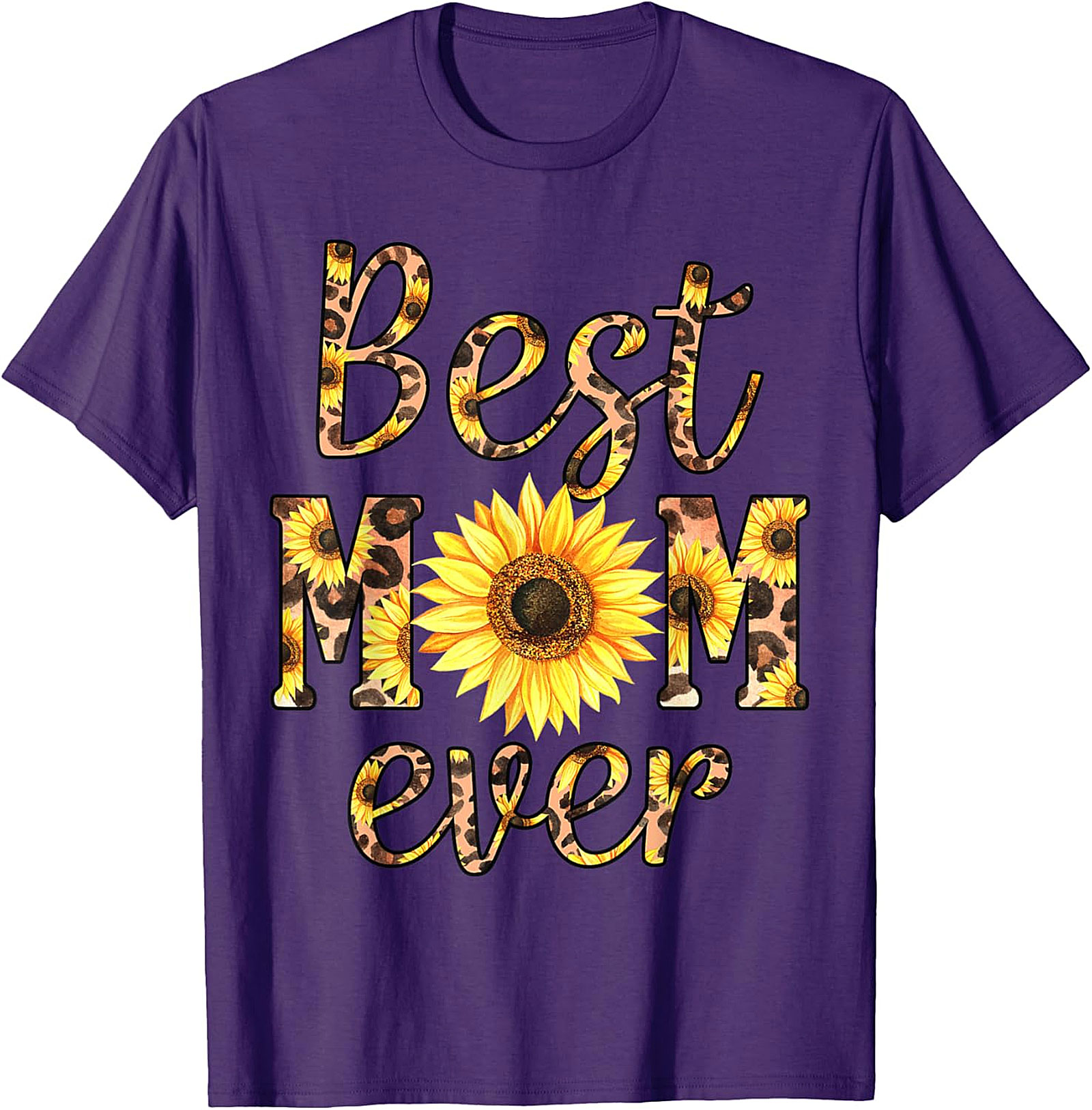 Best Mom Ever Sunflower Leopard T-shirt Gift for Mom