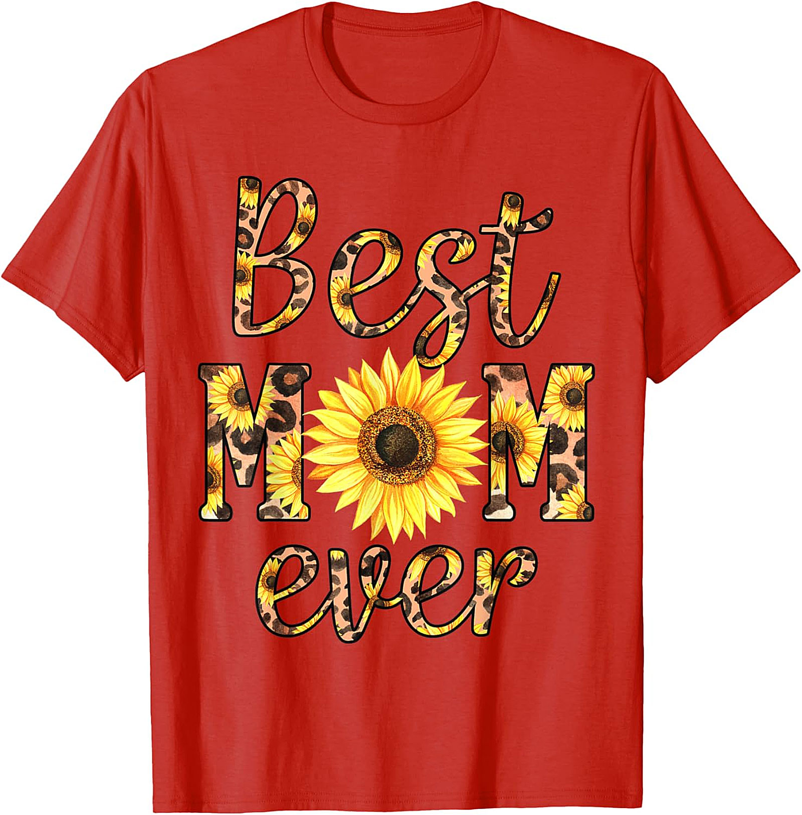 Best Mom Ever Sunflower Leopard T-shirt Gift for Mom