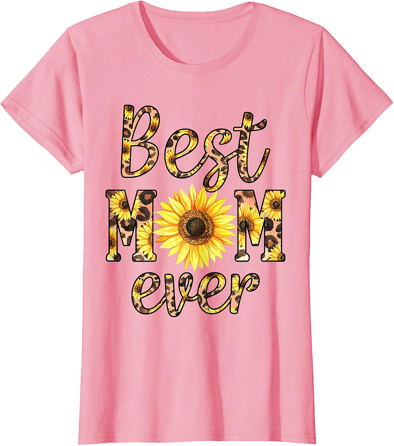 Best Mom Ever Sunflower Leopard T-shirt Gift for Mom
