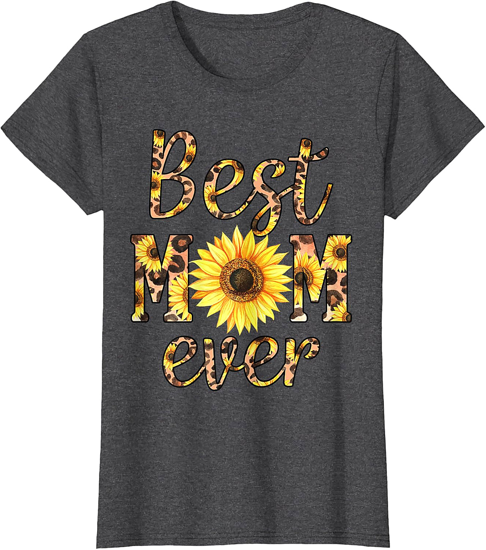 Best Mom Ever Sunflower Leopard T-shirt Gift for Mom