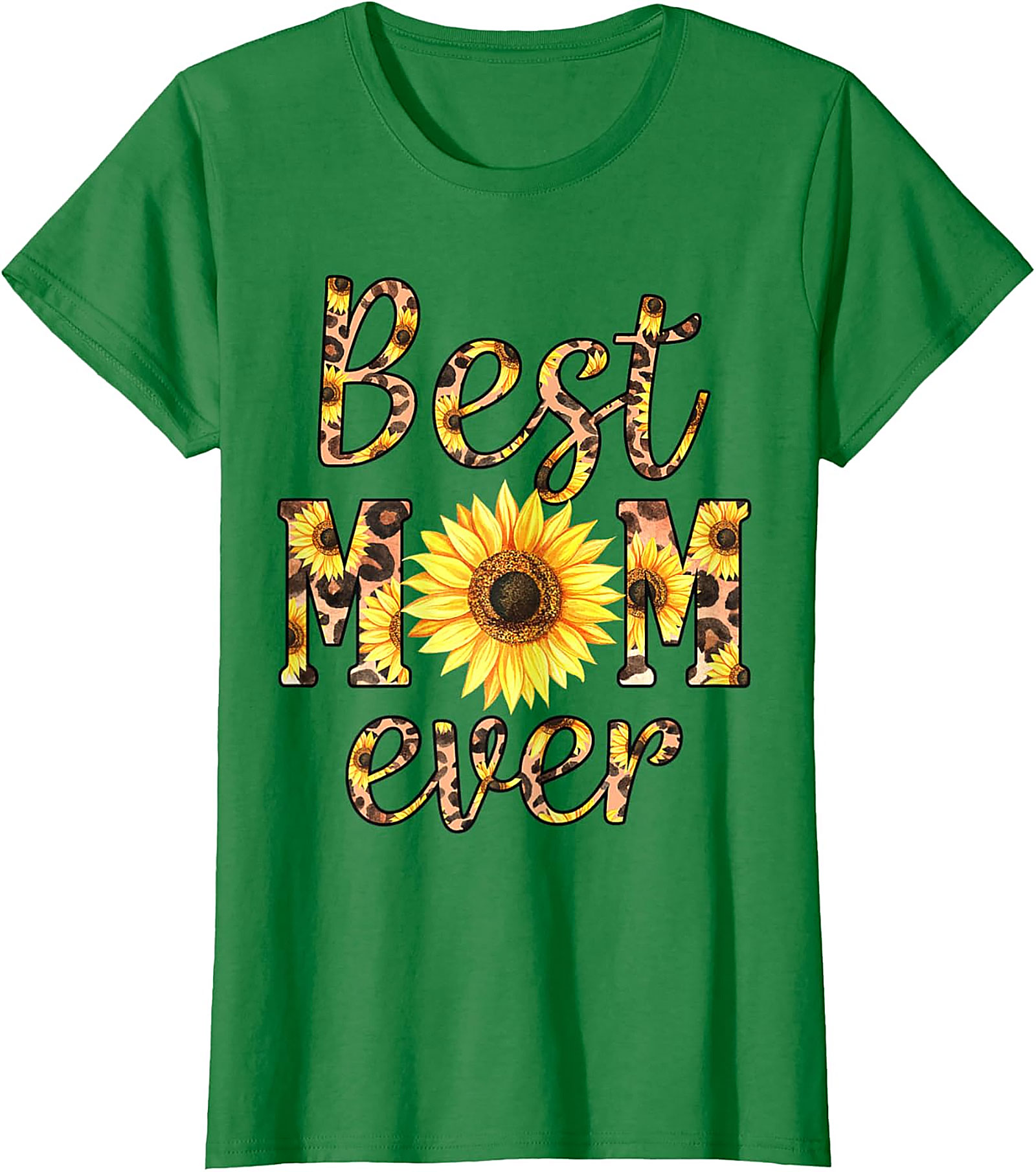Best Mom Ever Sunflower Leopard T-shirt Gift for Mom