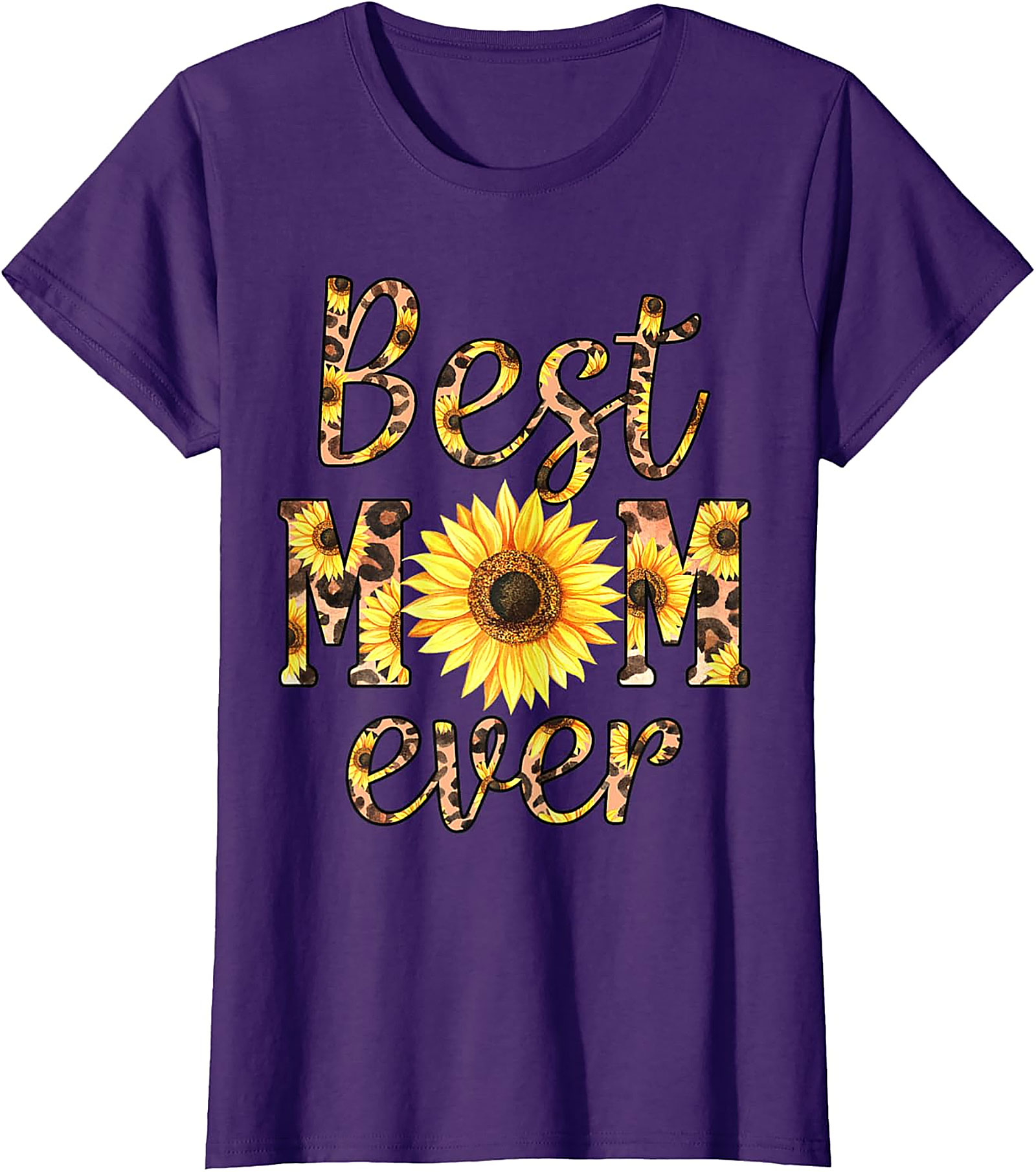 Best Mom Ever Sunflower Leopard T-shirt Gift for Mom