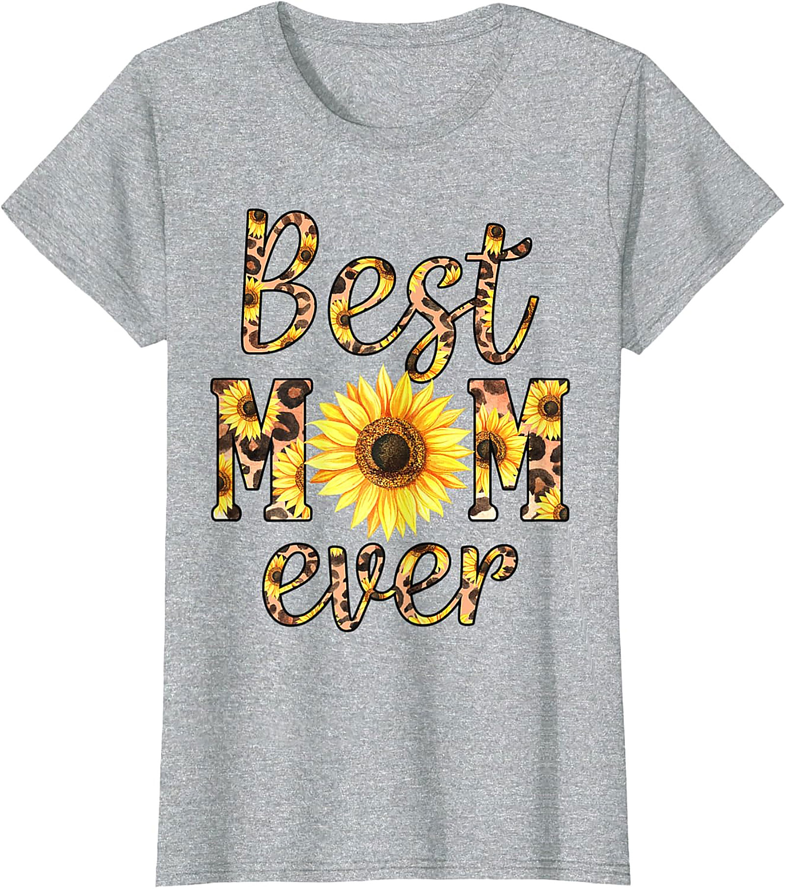 Best Mom Ever Sunflower Leopard T-shirt Gift for Mom