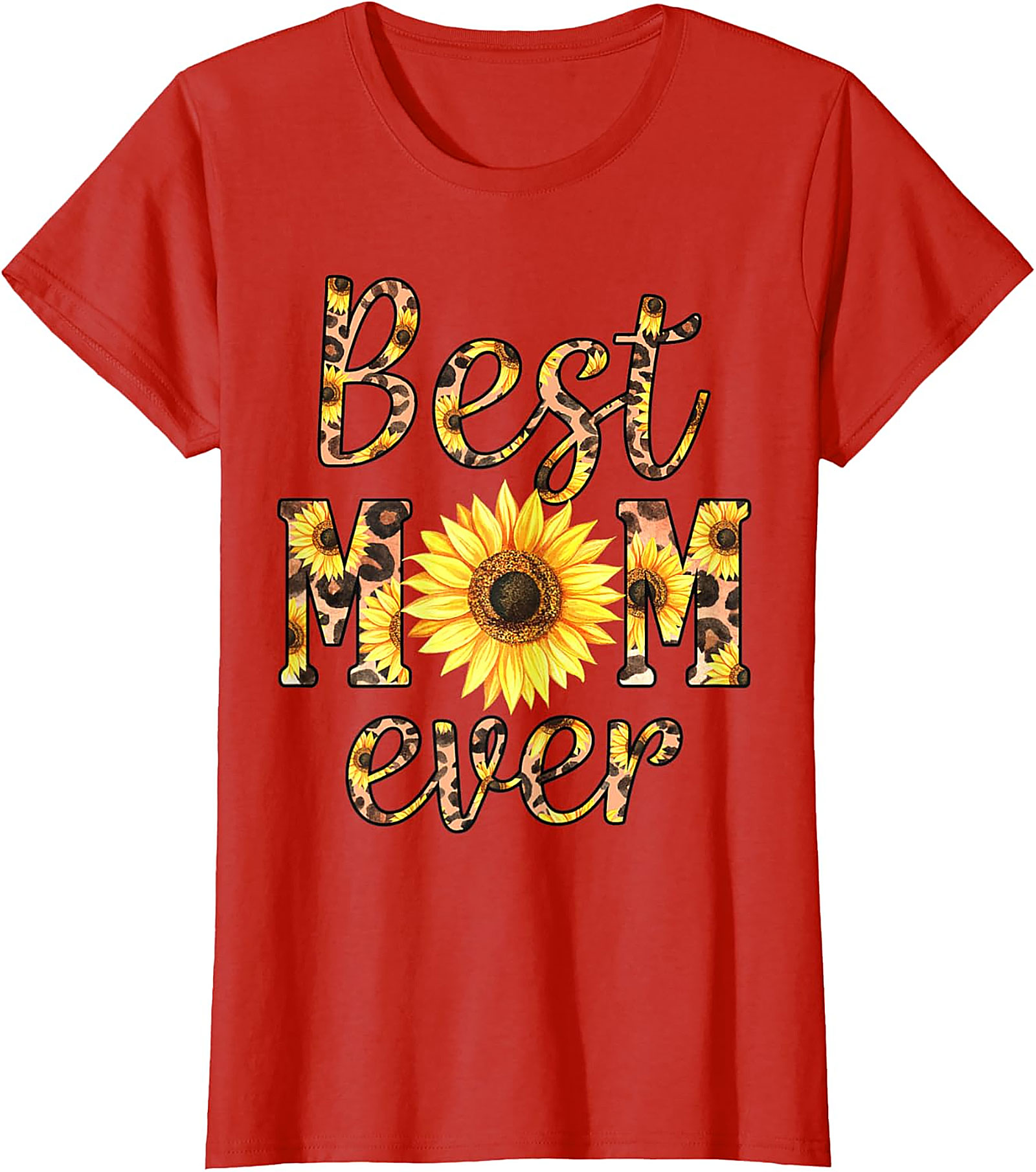 Best Mom Ever Sunflower Leopard T-shirt Gift for Mom