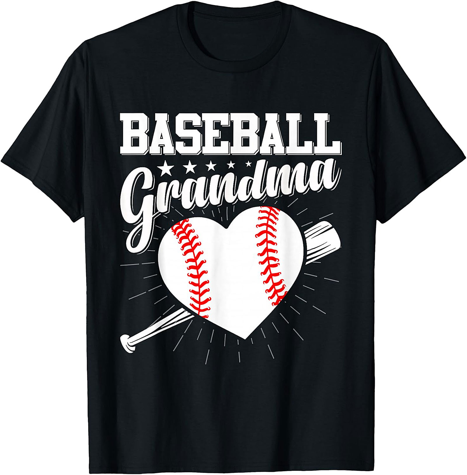 Baseball Grandma Heart Graphic Tee | Soft Cotton Unisex Shirt