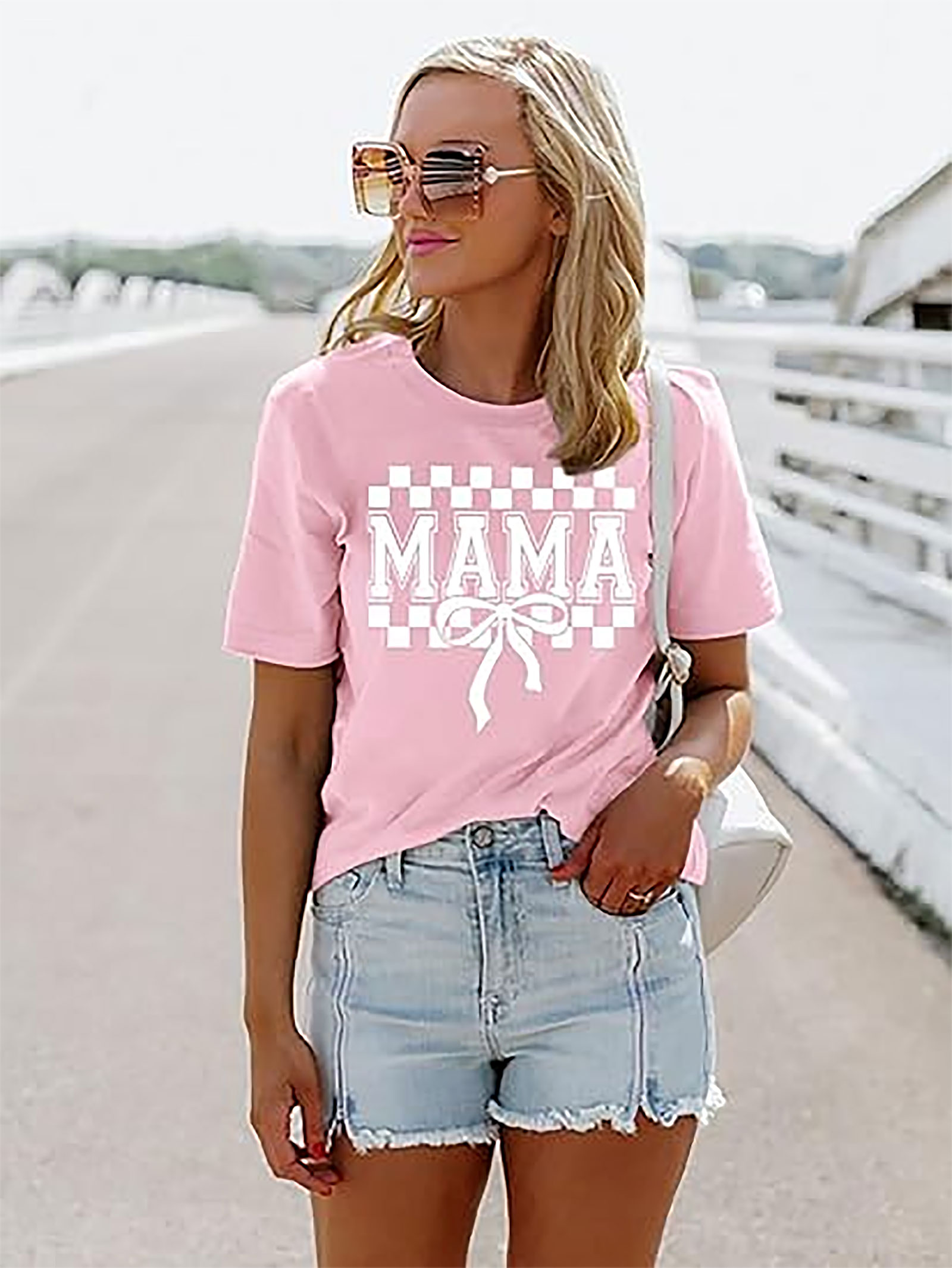 Pink Bow Coquette Mama T-shirt | Trendy Mother's Day Gift