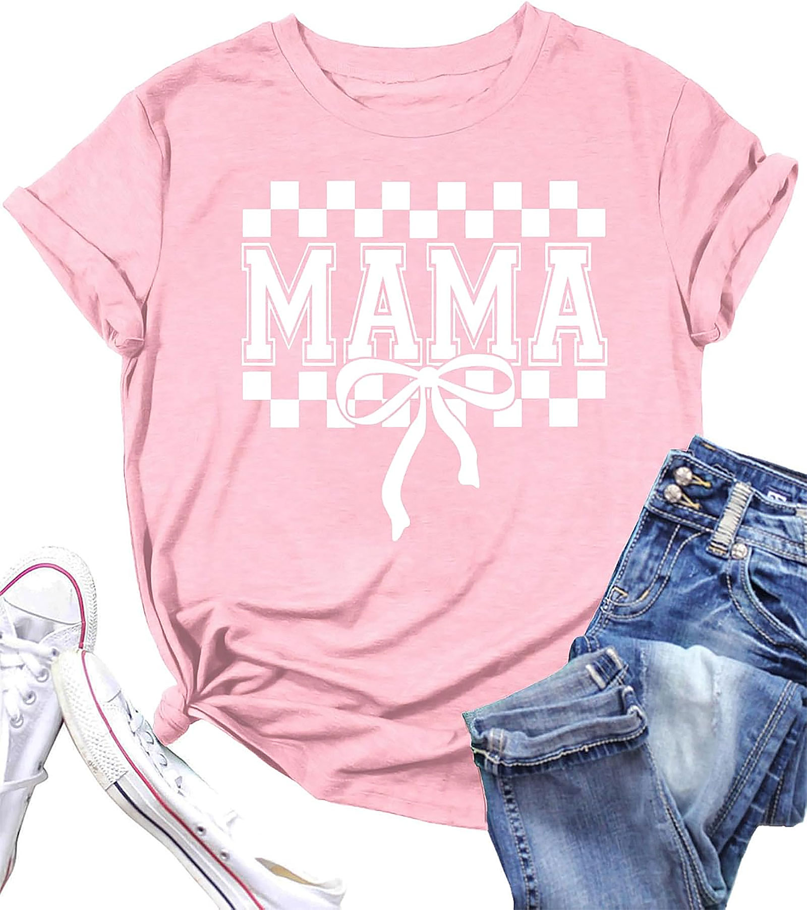 Pink Bow Coquette Mama T-shirt | Trendy Mother's Day Gift