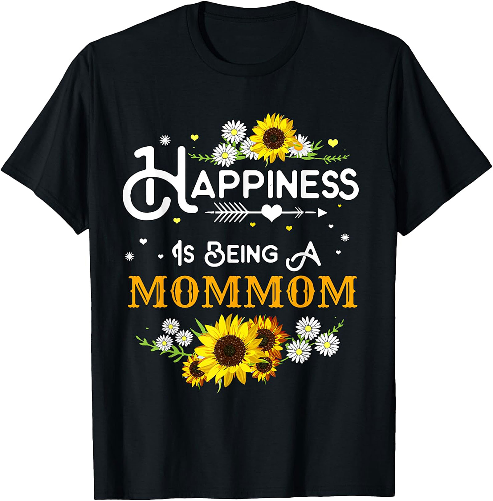 Happiness Is Being A Mommom Sunflower T-shirt Floral Tee