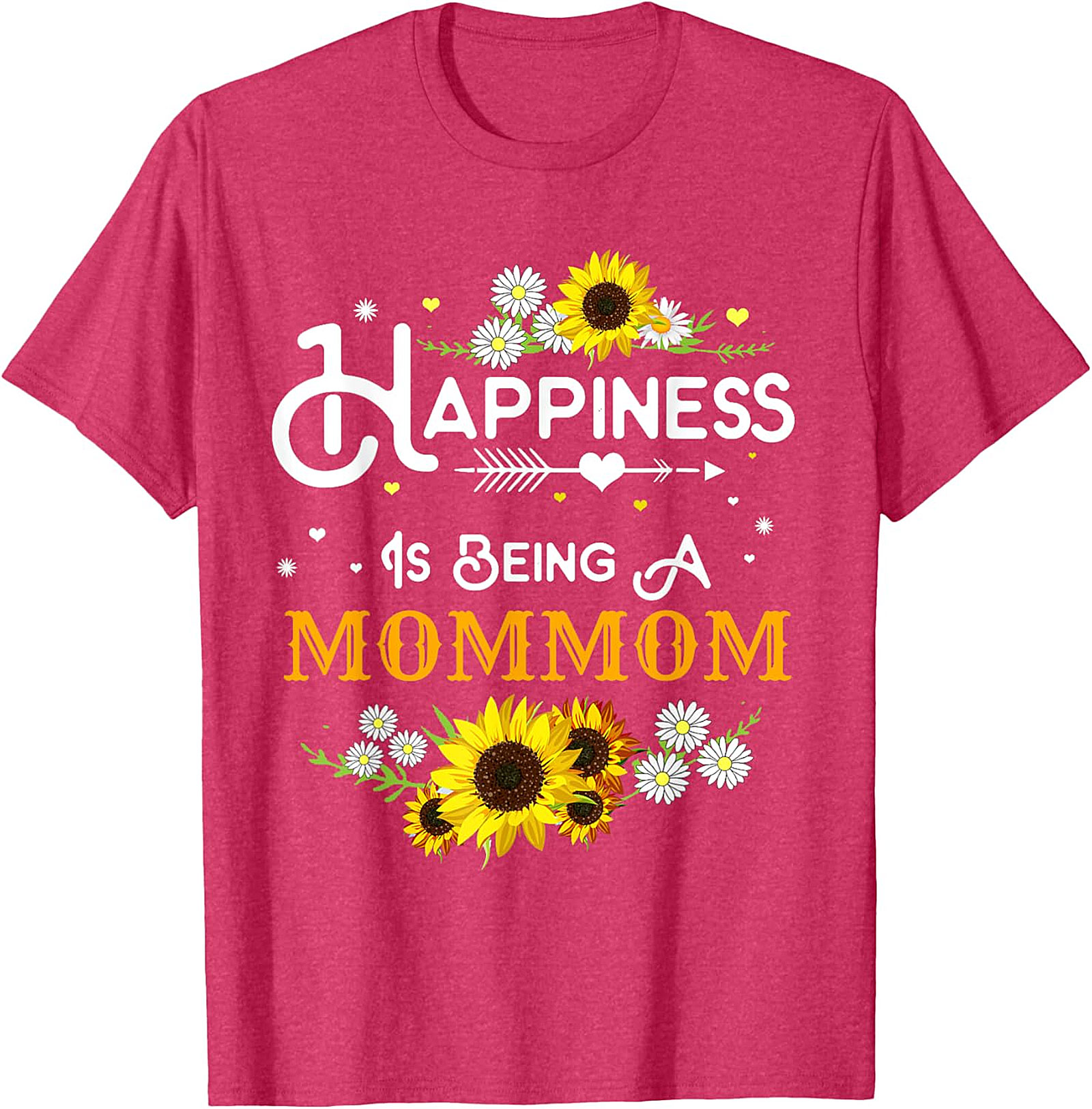 Happiness Is Being A Mommom Sunflower T-shirt Floral Tee