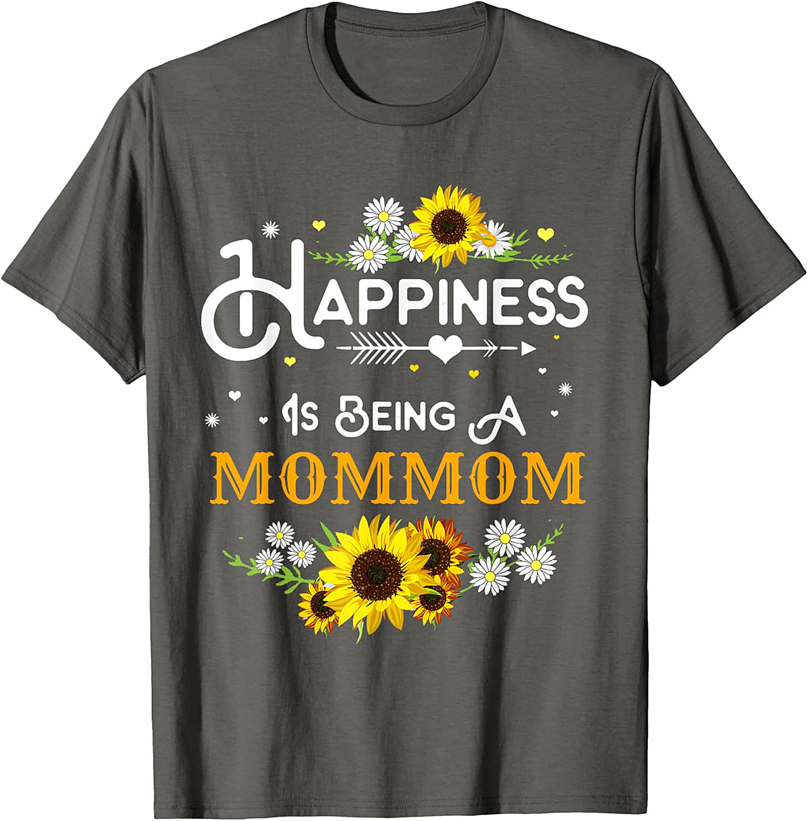 Happiness Is Being A Mommom Sunflower T-shirt Floral Tee