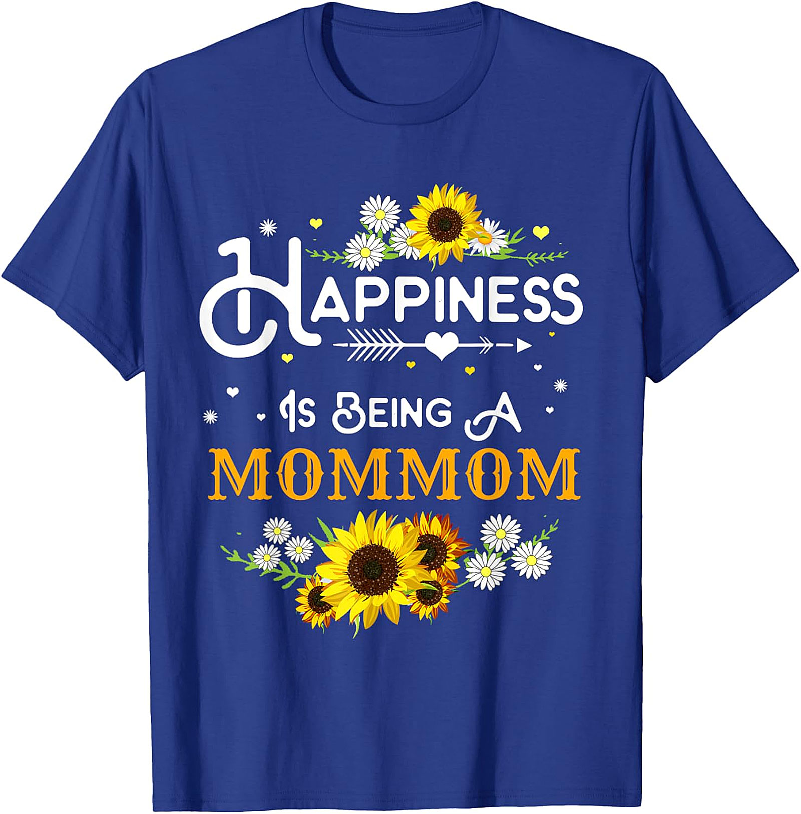  Happiness Is Being A Mommom Sunflower T-shirt Floral Tee