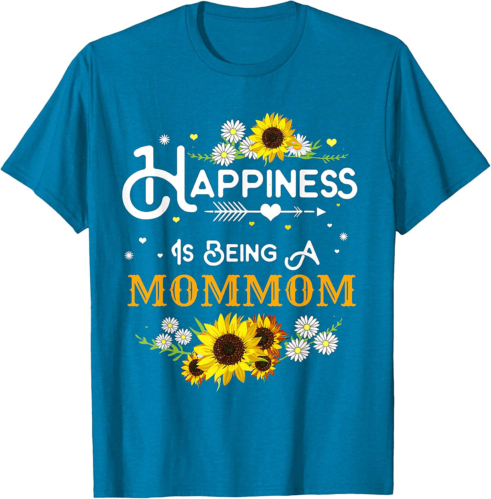  Happiness Is Being A Mommom Sunflower T-shirt Floral Tee