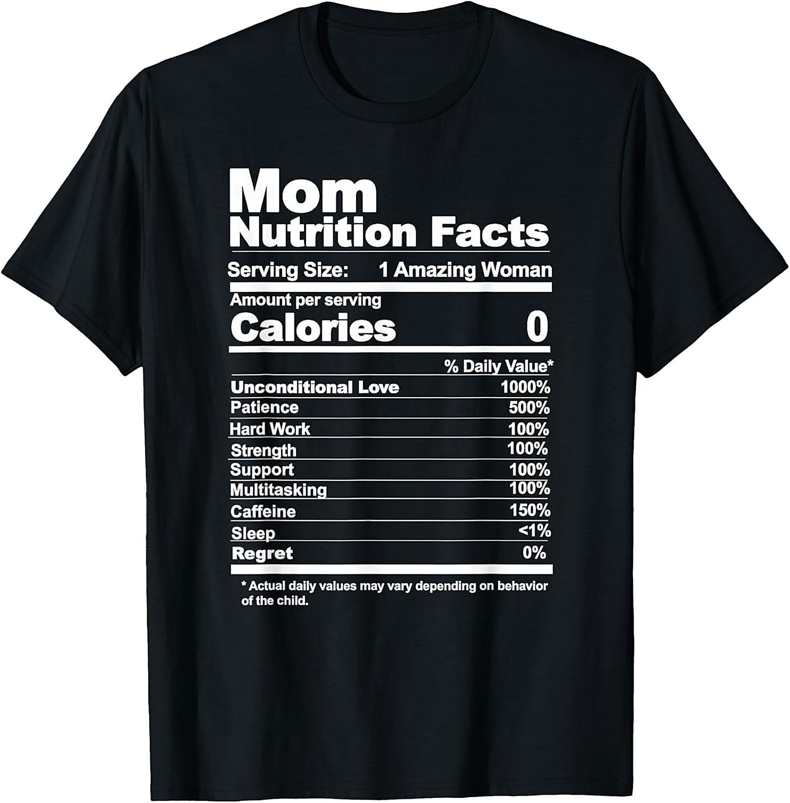 Mom Nutrition Facts T-shirt | Funny Gift Graphic Tee