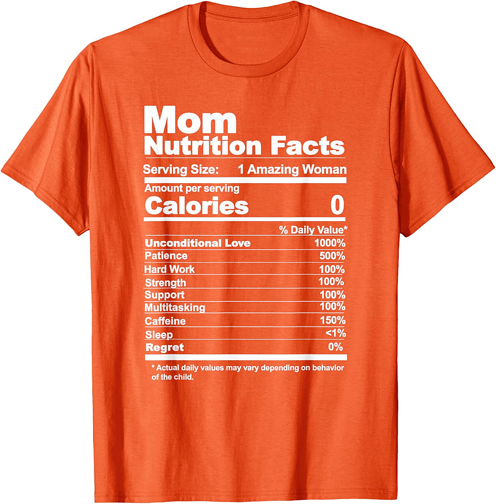 Mom Nutrition Facts T-shirt | Funny Gift Graphic Tee