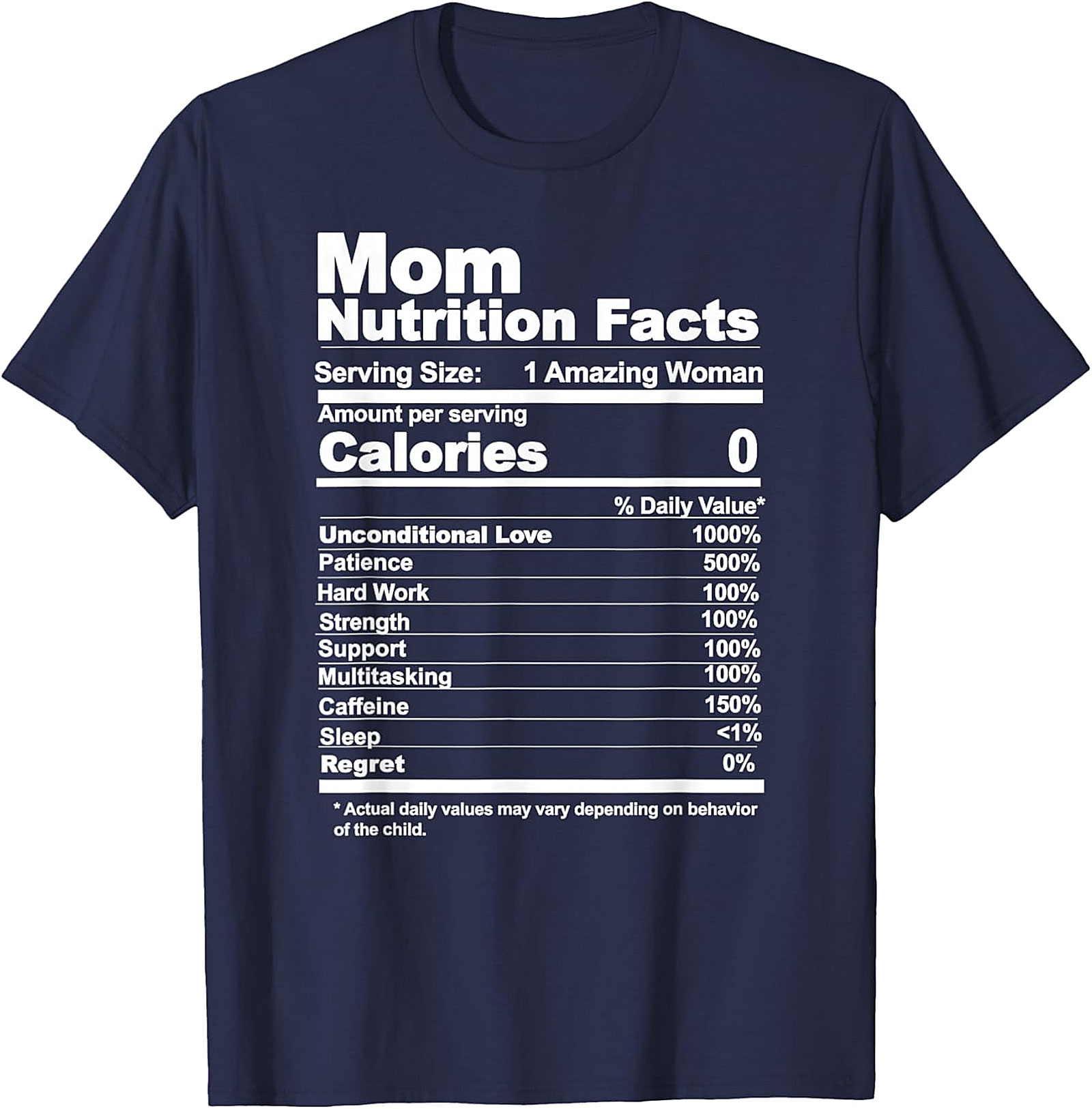 Mom Nutrition Facts T-shirt | Funny Gift Graphic Tee