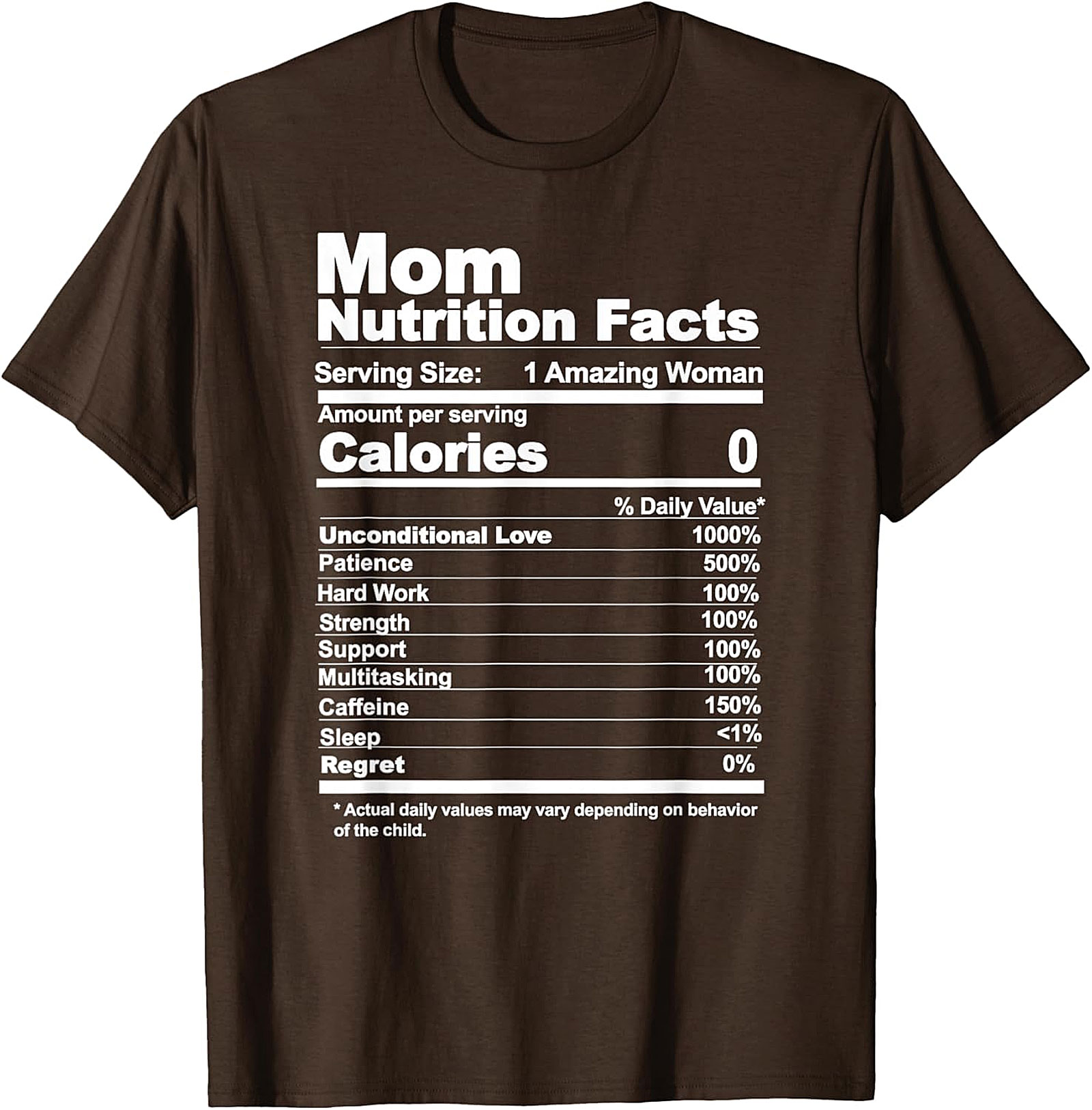 Mom Nutrition Facts T-shirt | Funny Gift Graphic Tee