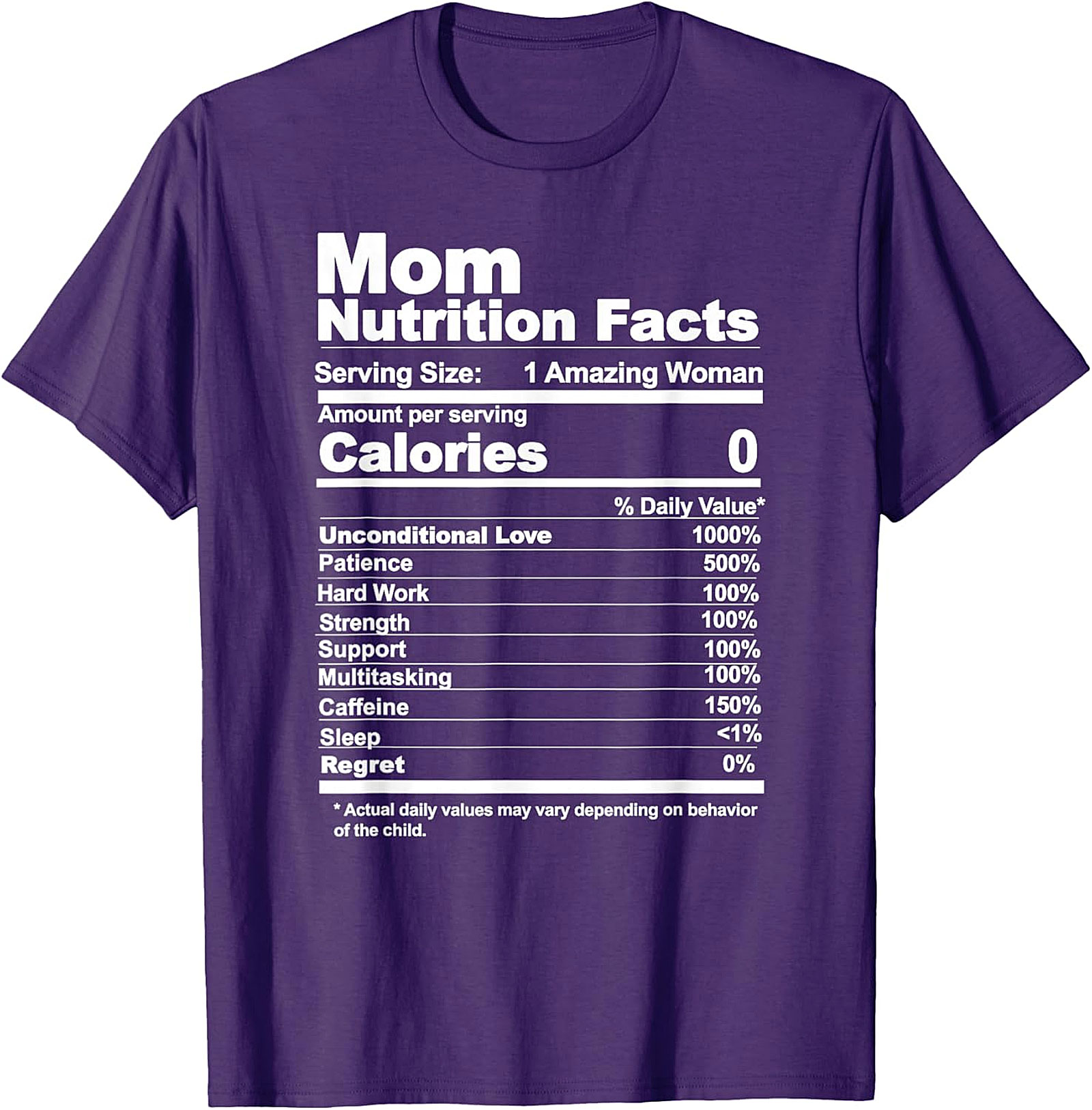 Mom Nutrition Facts T-shirt | Funny Gift Graphic Tee