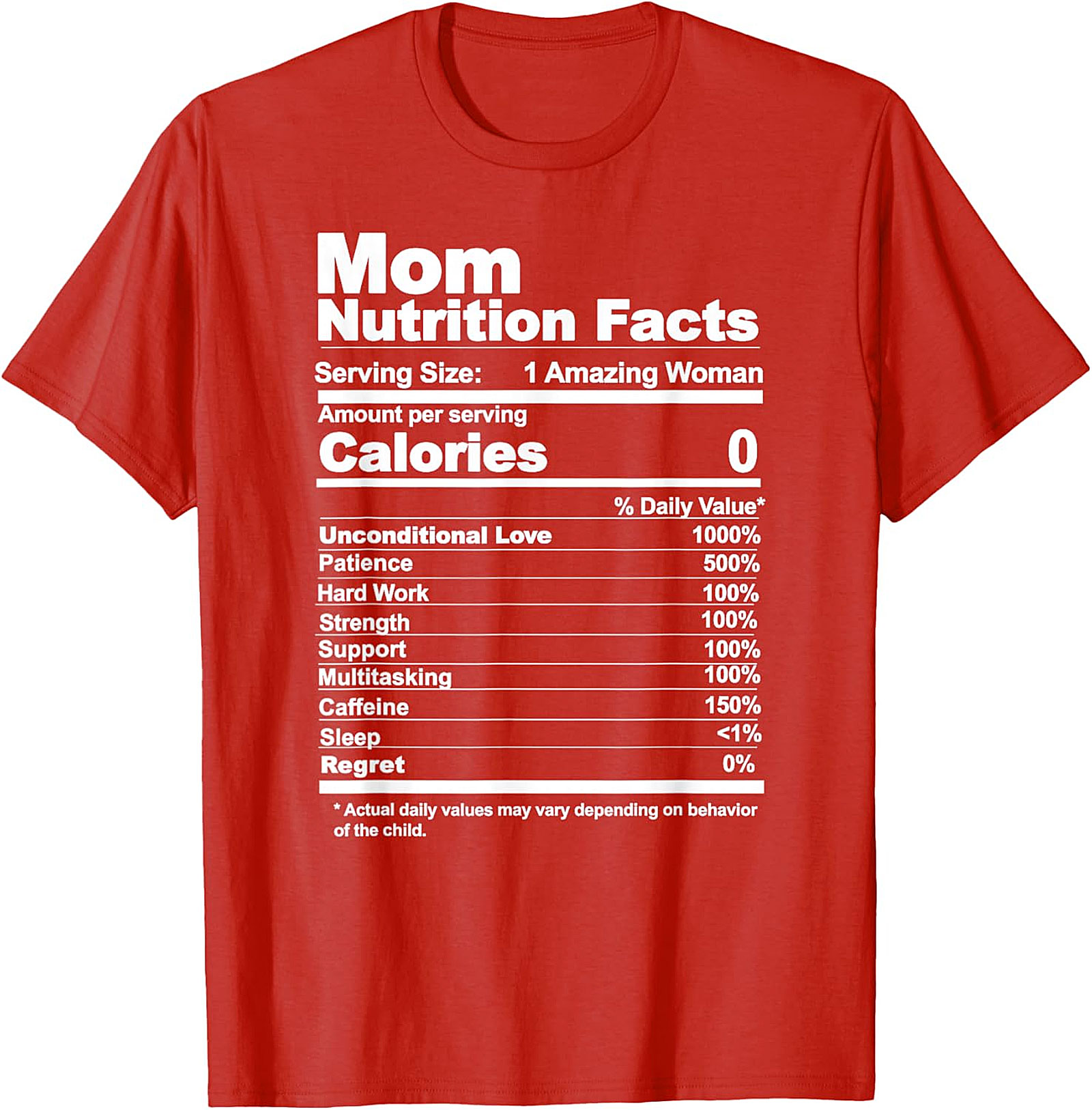 Mom Nutrition Facts T-shirt | Funny Gift Graphic Tee